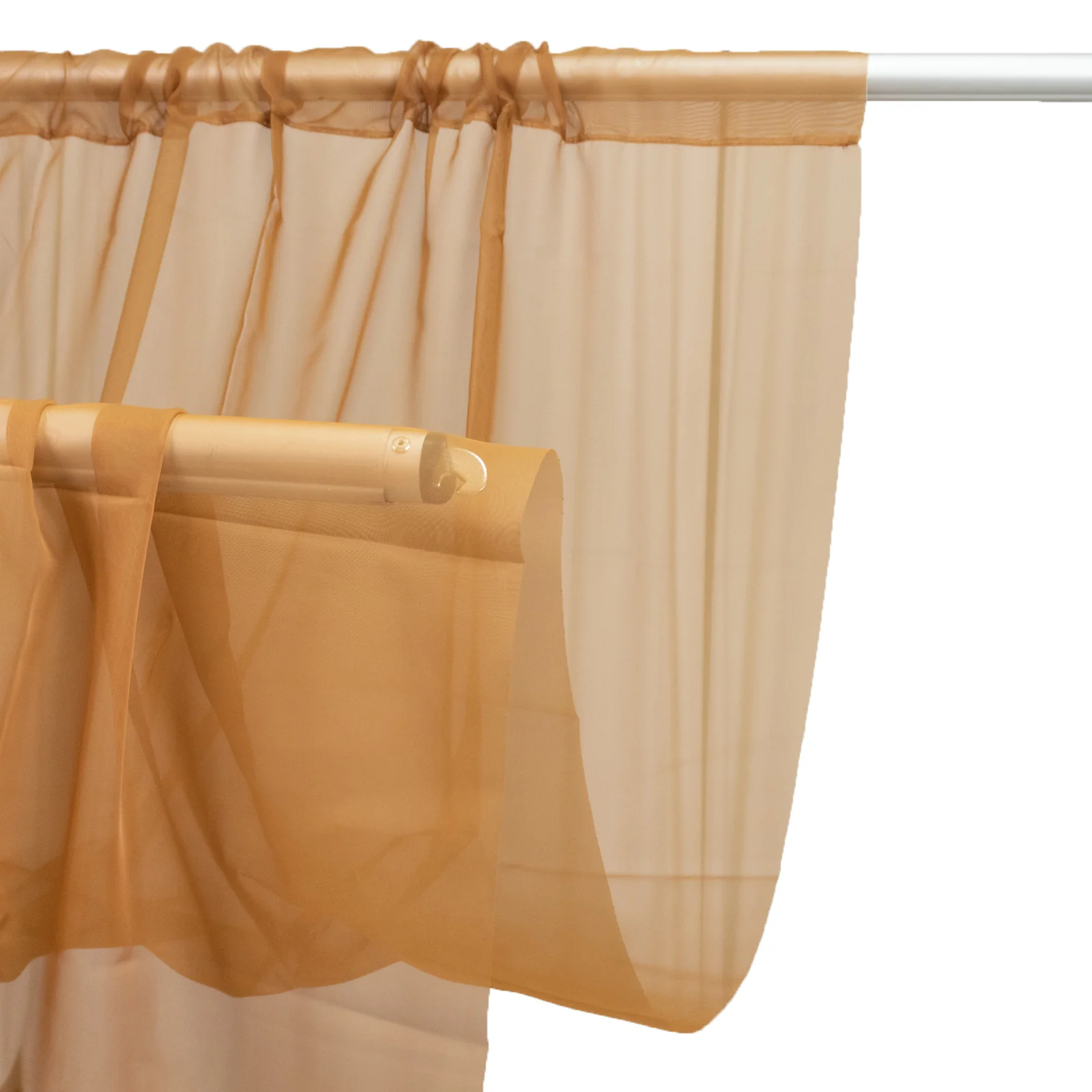 Gold Chiffon Drape Curtain, Durable Flame Resistant Backdrop and Ceiling Panel With Rod Pocket - 5ftx20ft - Image 2