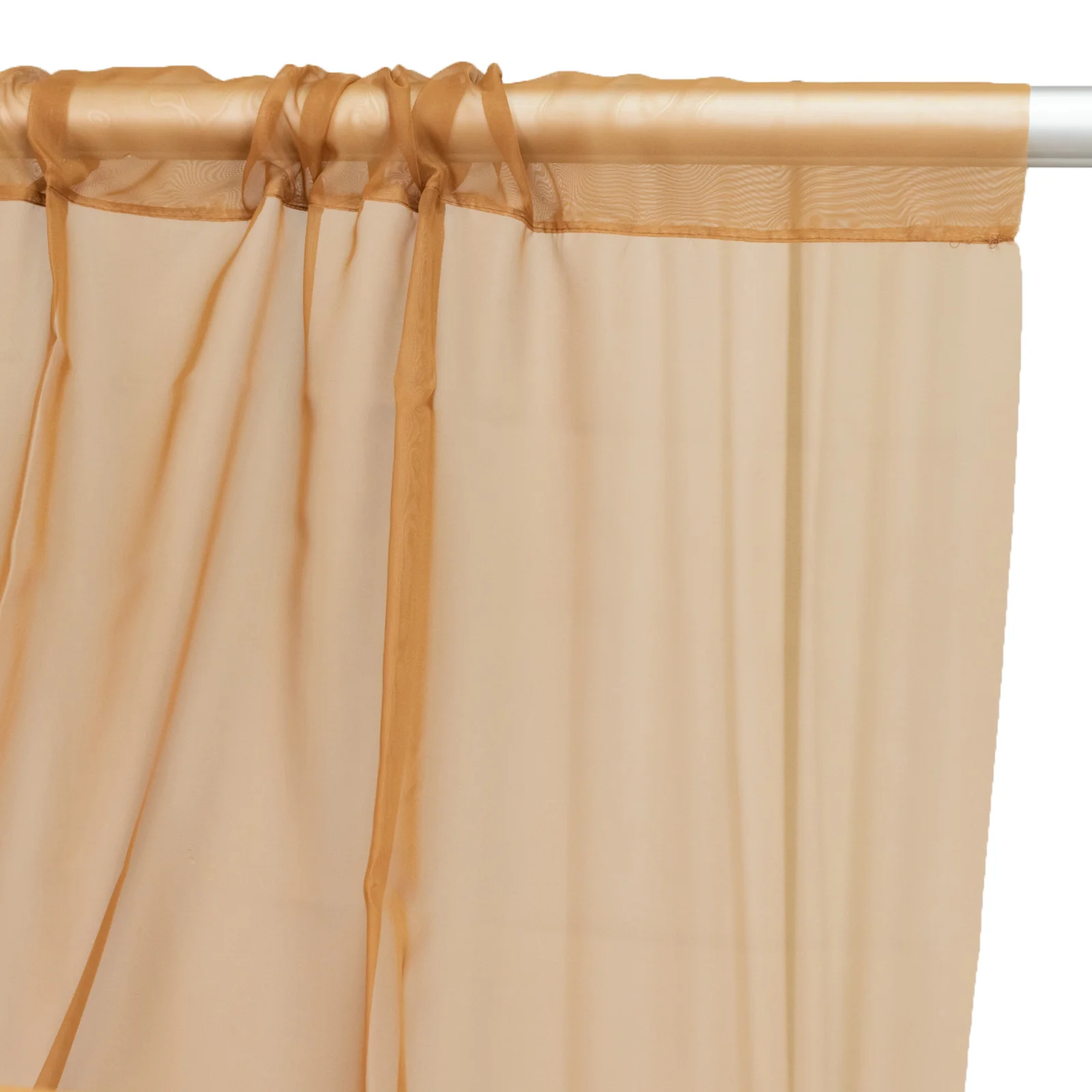 Gold Chiffon Drape Curtain, Durable Flame Resistant Backdrop and Ceiling Panel With Rod Pocket - 5ftx20ft - Image 8