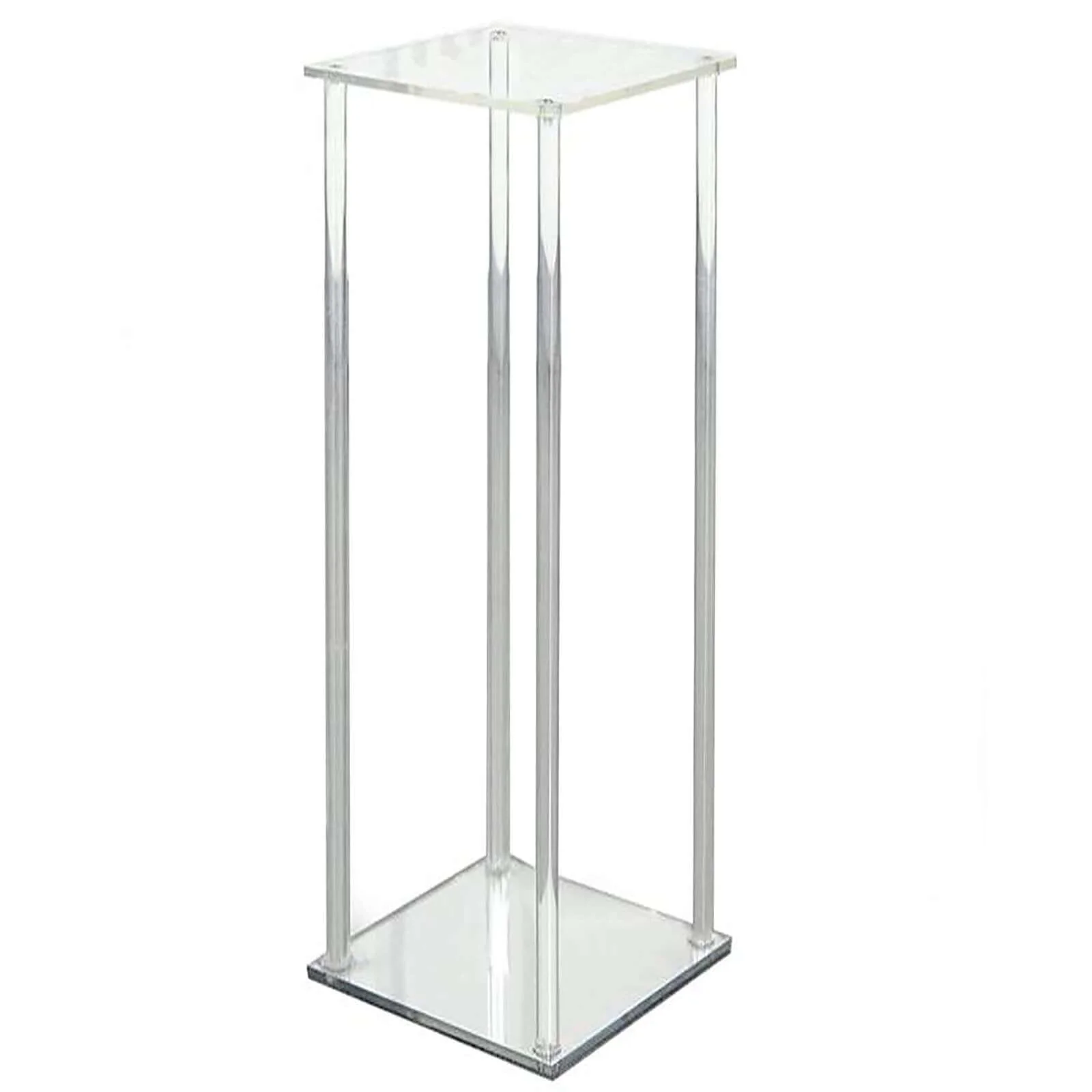 Acrylic Floor Vase Flower Stand 40" Clear with Square Mirror Base - Stylish Wedding Column Centerpiece - Image 8