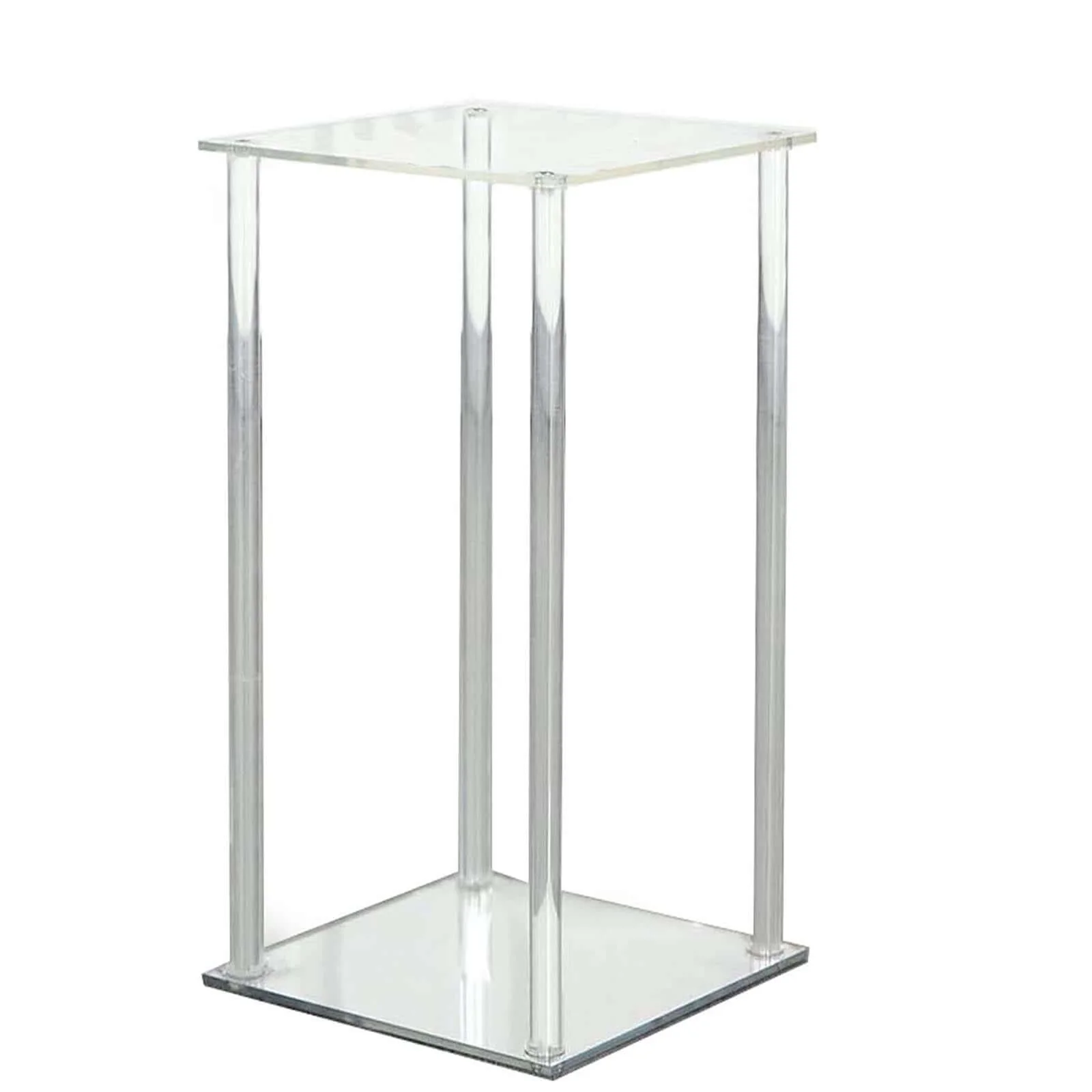 Acrylic Flower Vase Pillar Stand 24" Clear with Square Mirror Base - Decorative Wedding Table Centerpiece - Image 8
