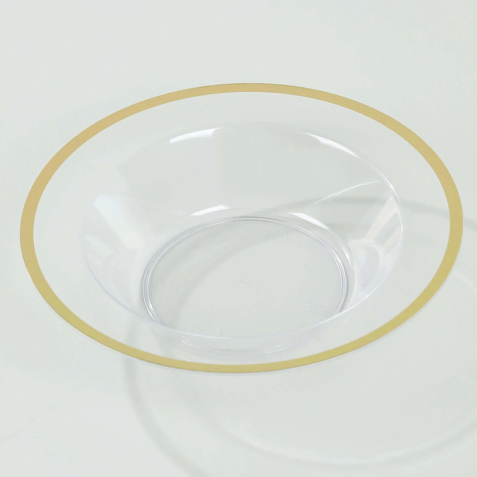 20-Pack Clear Plastic Salad Soup Bowls 12oz, Gold Rim Round Design - Disposable Dessert Serving Bowls - Image 6