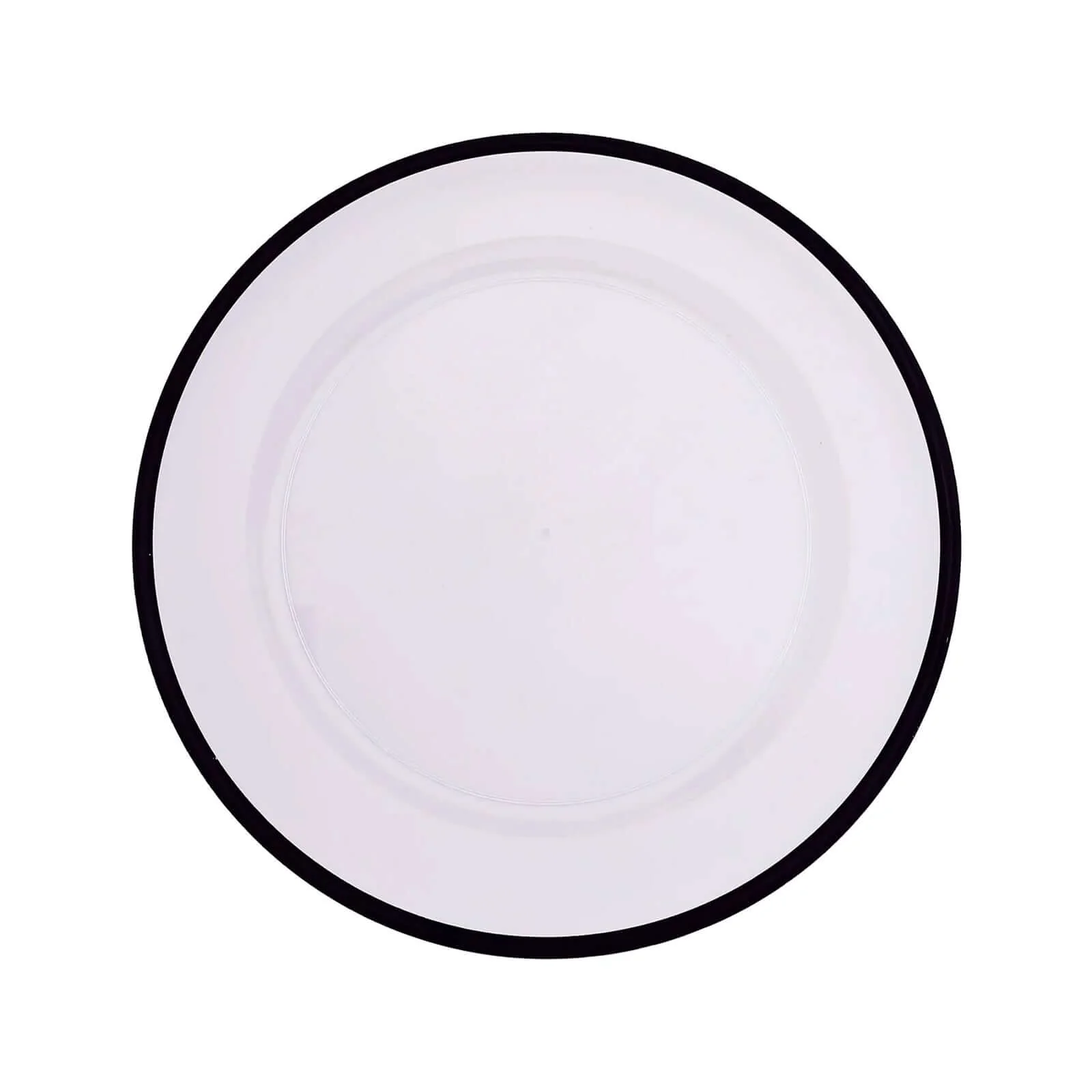 10-Pack Economy Plastic Charger Plates 12" Round Clear with Wide Black Rim - Dinner Party Serving Plates - Image 5