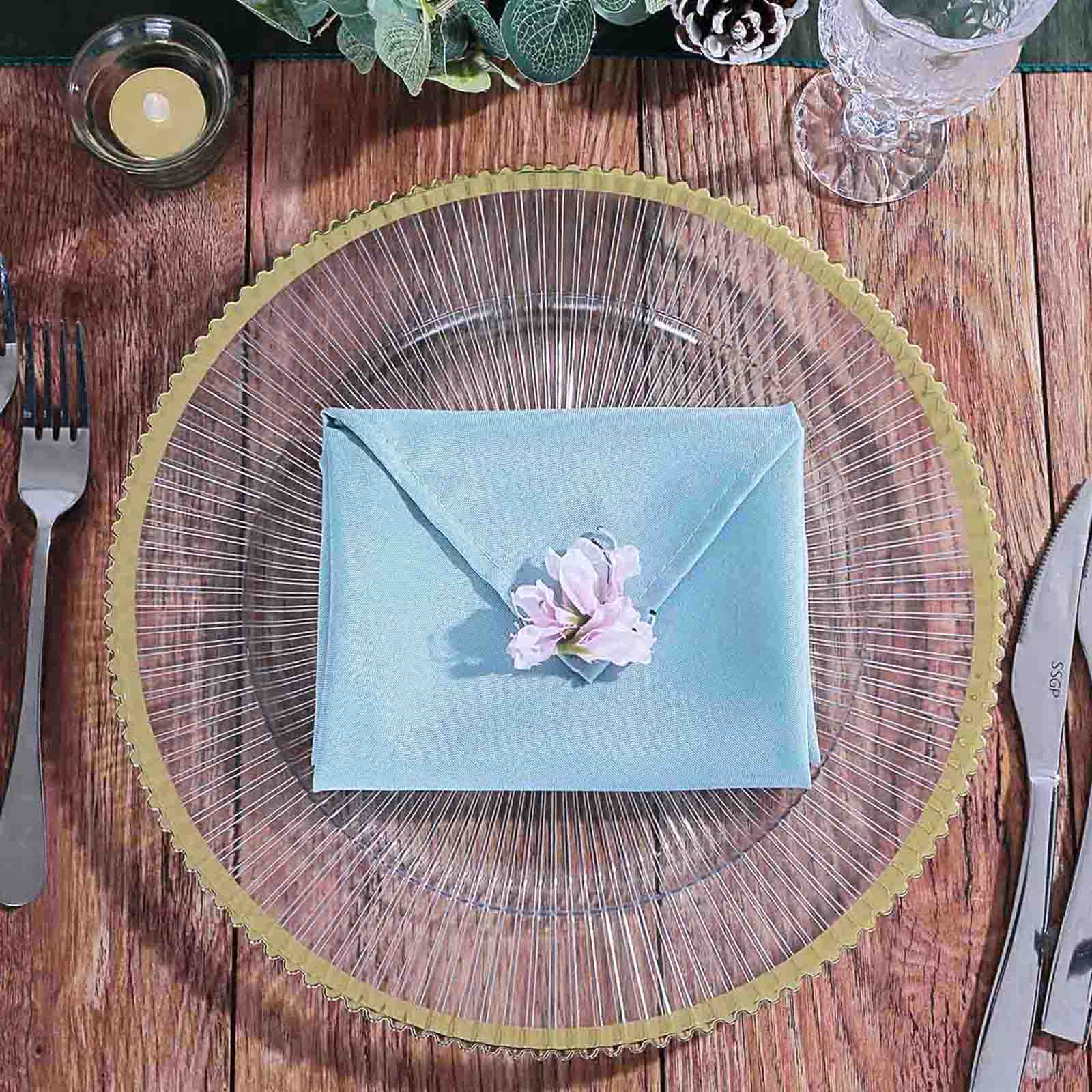 6-Pack Acrylic Plastic Charger Plates 13" Round Clear with Gold Sunray Wavy Rim - Exquisite Dinner Serving Plates - Image 11