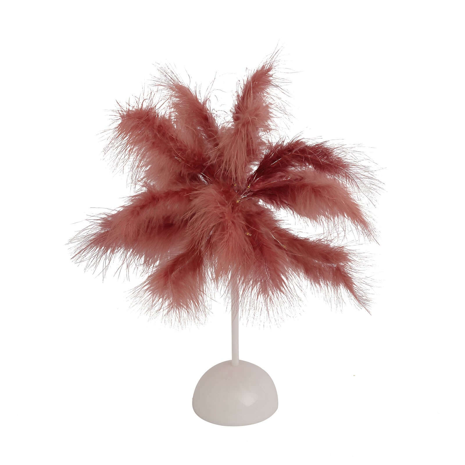 Cordless Table Lamp 15" LED Feather Design Cinnamon Rose - Battery Operated Desk Light - Image 7