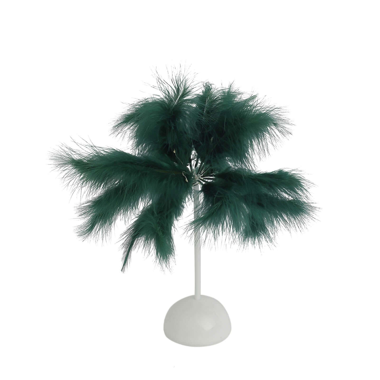 Cordless Table Lamp 15" LED Feather Design Hunter Emerald Green - Battery Operated Desk Light - Image 7