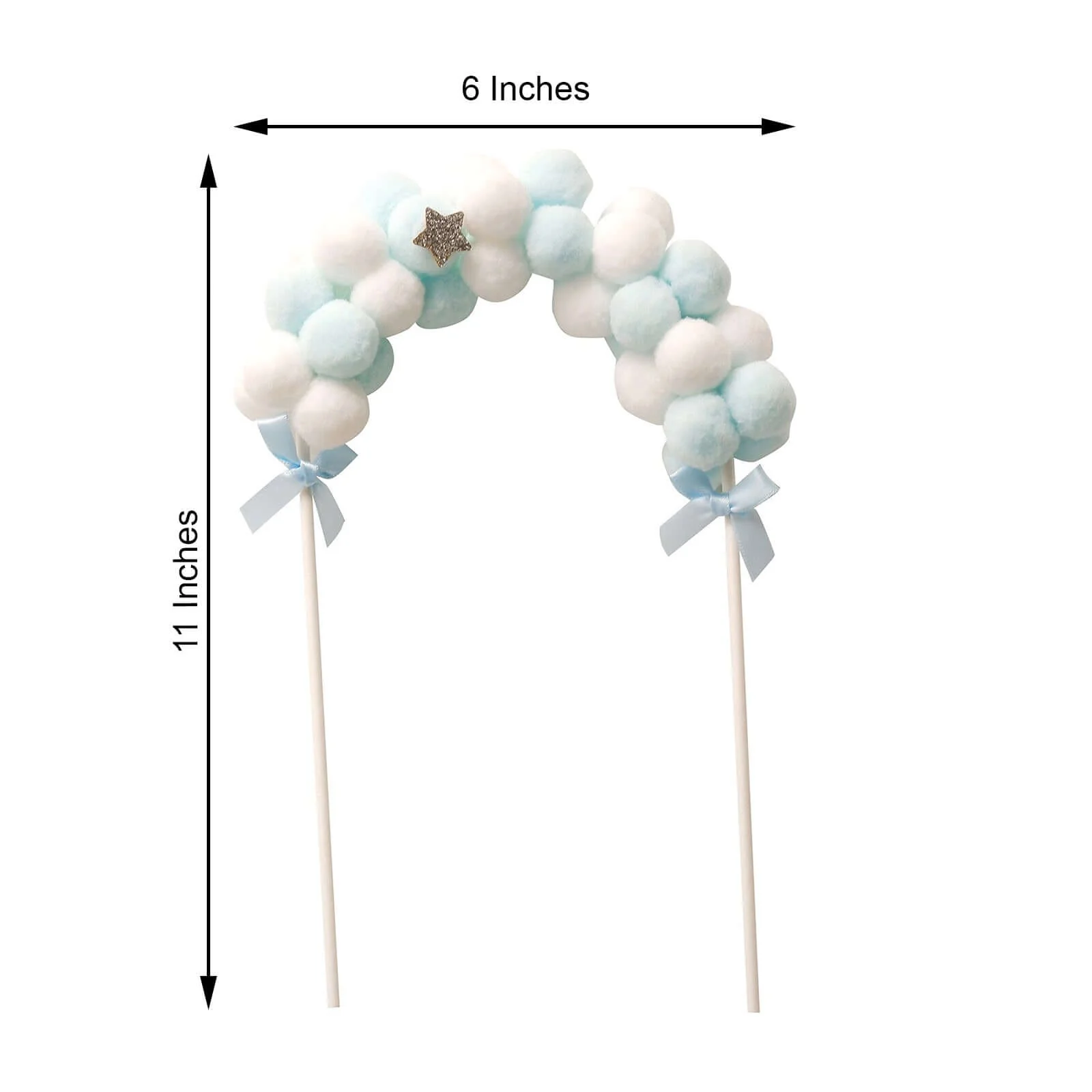 Cotton Ball Arch Cake Topper 6"x11" Blue/White - Versatile Mini Cake Decoration Supplies for Stylish & Fun Party Themes - Image 3