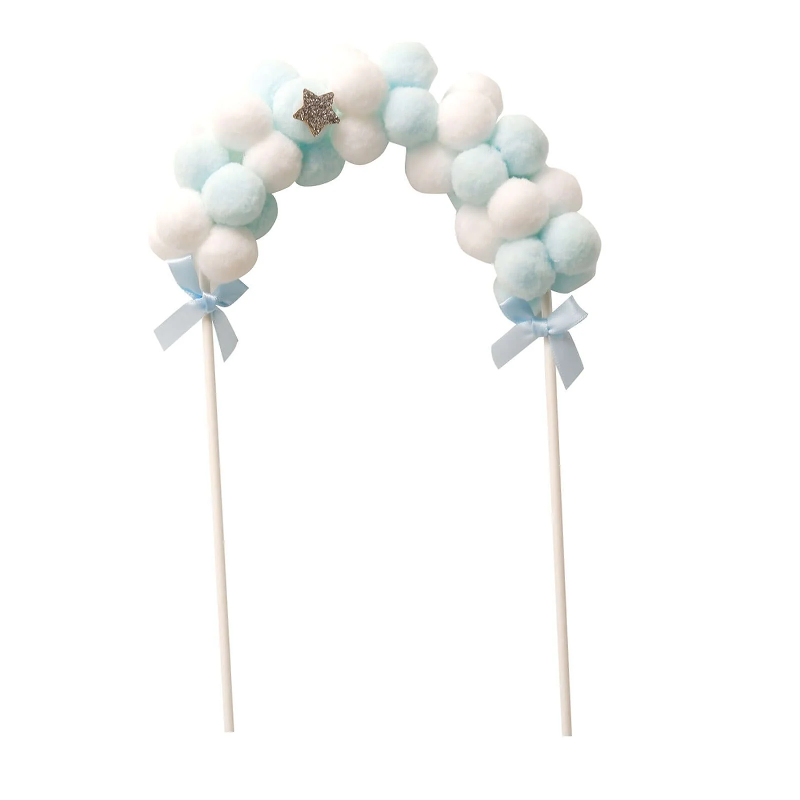 Cotton Ball Arch Cake Topper 6"x11" Blue/White - Versatile Mini Cake Decoration Supplies for Stylish & Fun Party Themes - Image 7