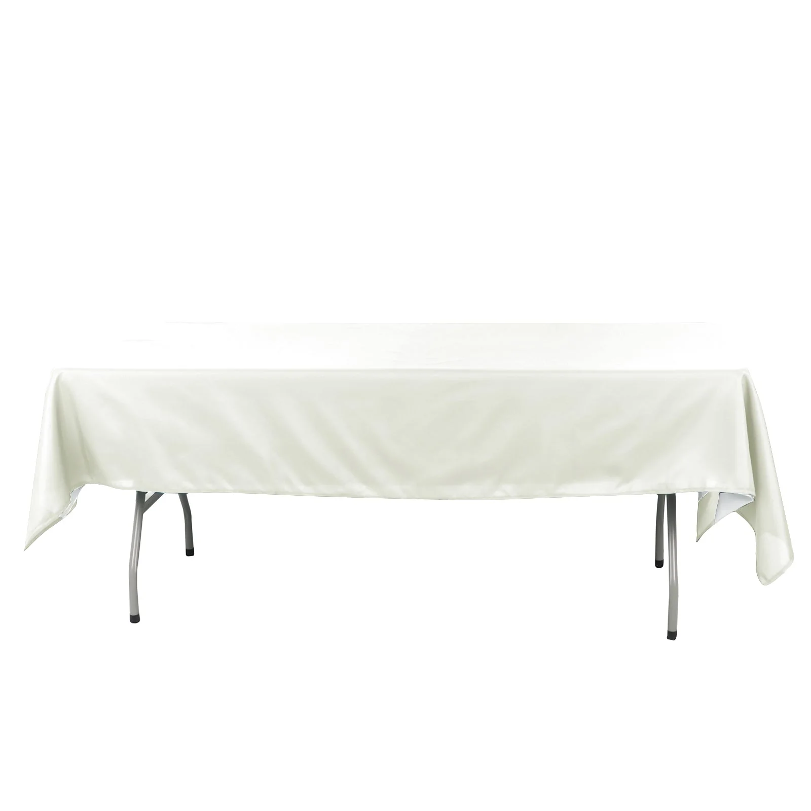 Cotton Blend Rectangle Tablecloth 60"x102" Ivory Wrinkle-Resistant Fabric - Stylish Table Cover - Image 7