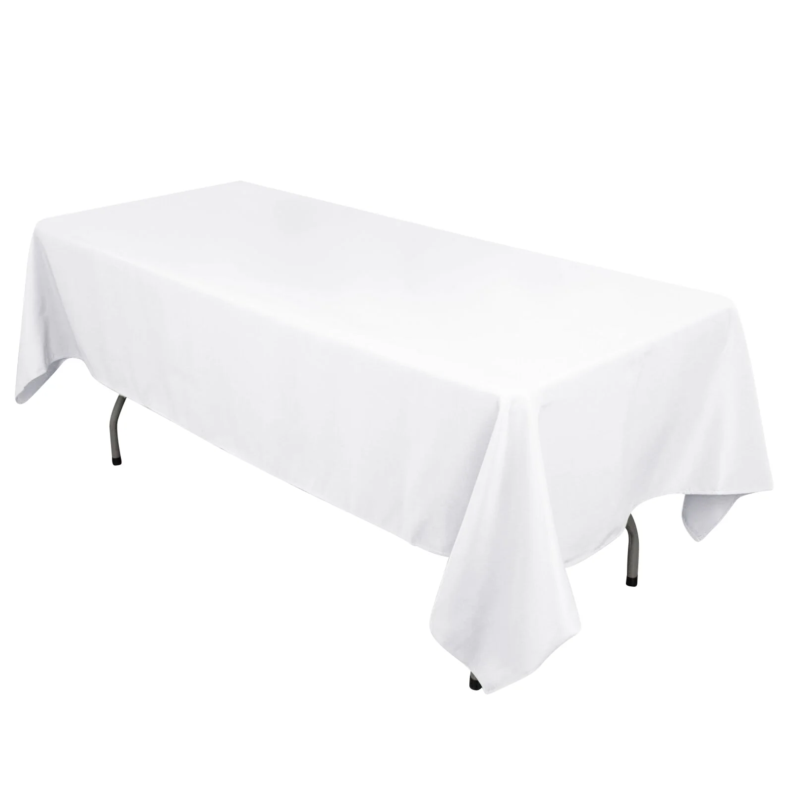 Cotton Blend Rectangle Tablecloth 60"x102" White Wrinkle-Resistant Fabric - Stylish Table Cover for Events - Image 3