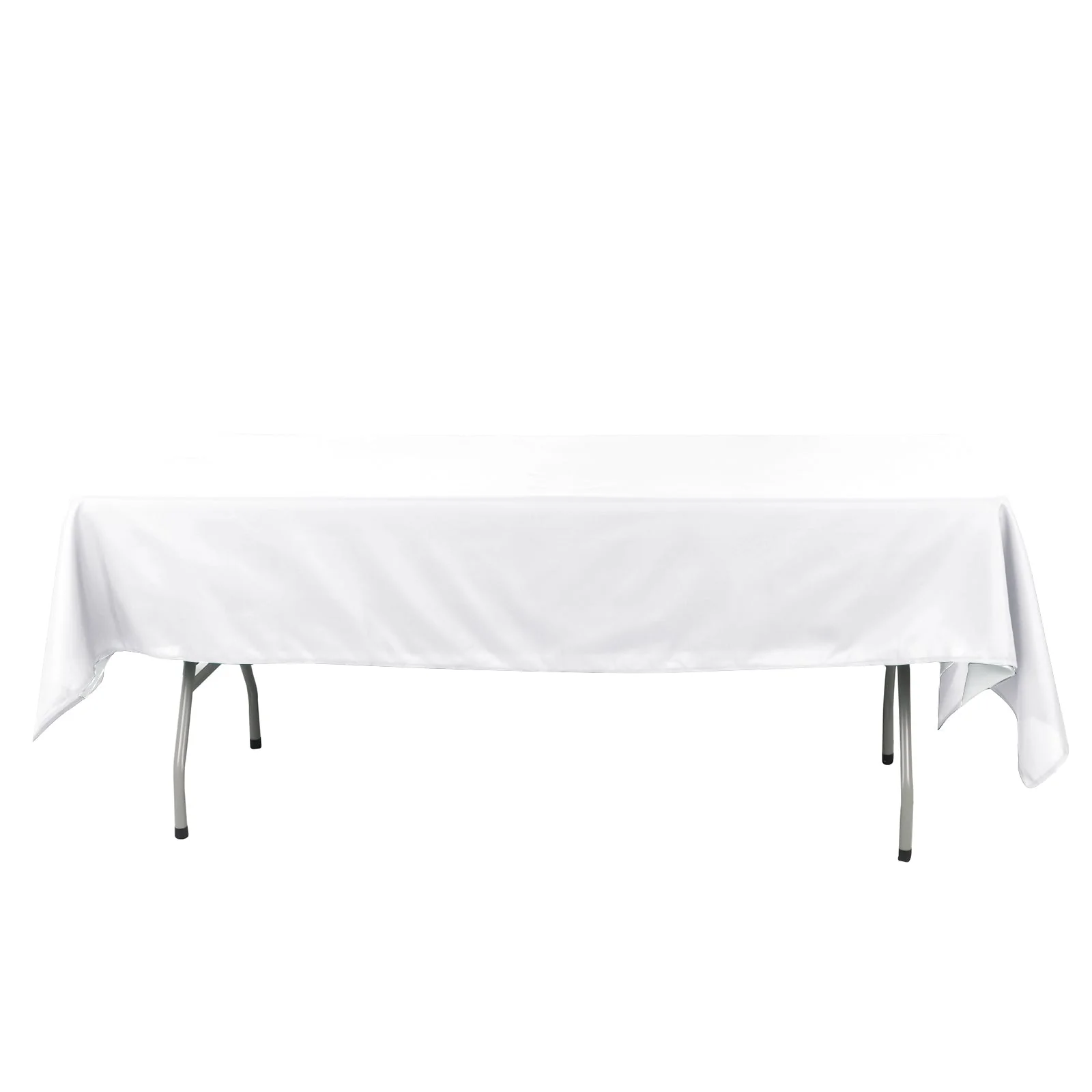 Cotton Blend Rectangle Tablecloth 60"x102" White Wrinkle-Resistant Fabric - Stylish Table Cover for Events - Image 7