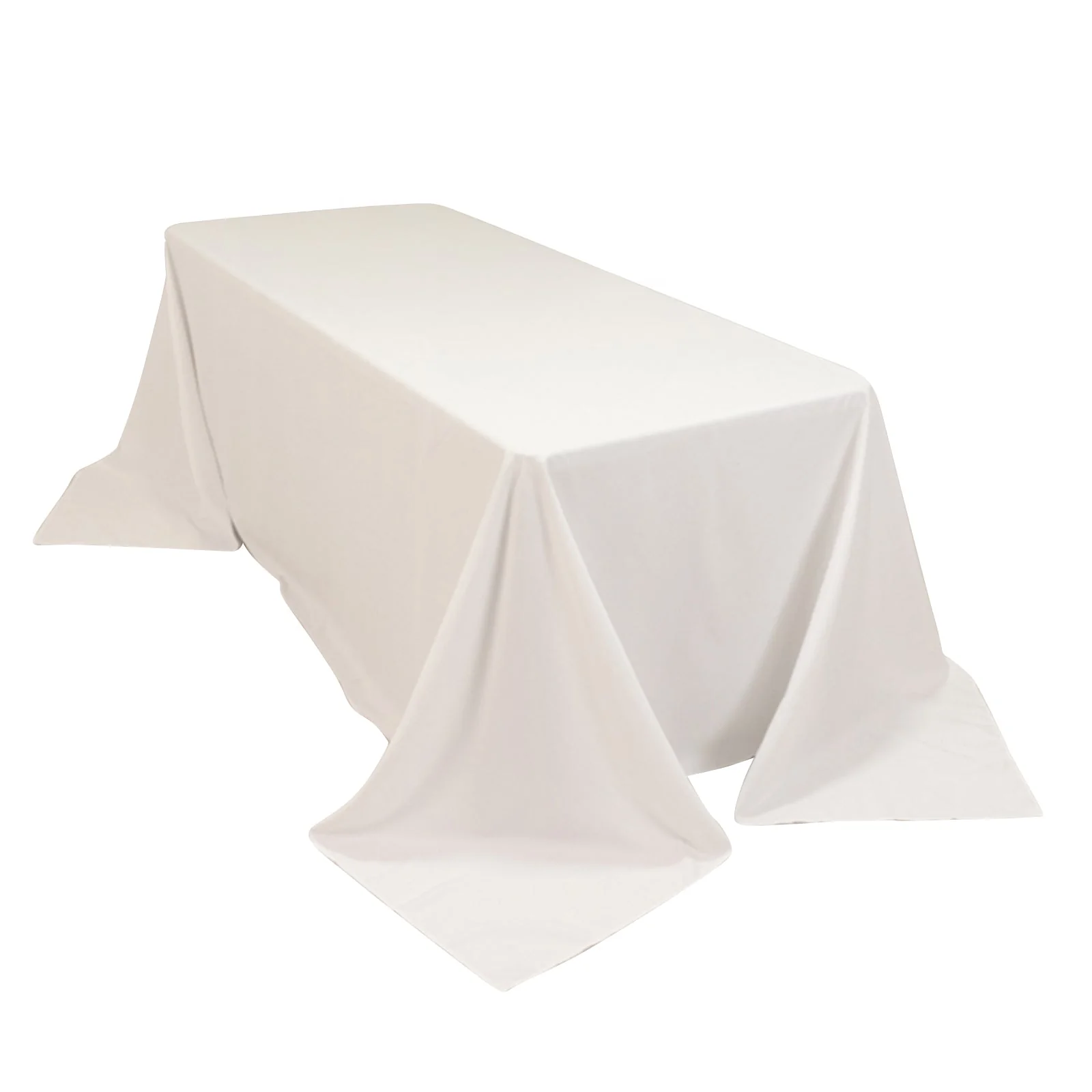 Cotton Blend Rectangle Tablecloth 90"x132" White with Seamless Wrinkle-Resistant Finish - Refined Decor for Weddings - Image 3