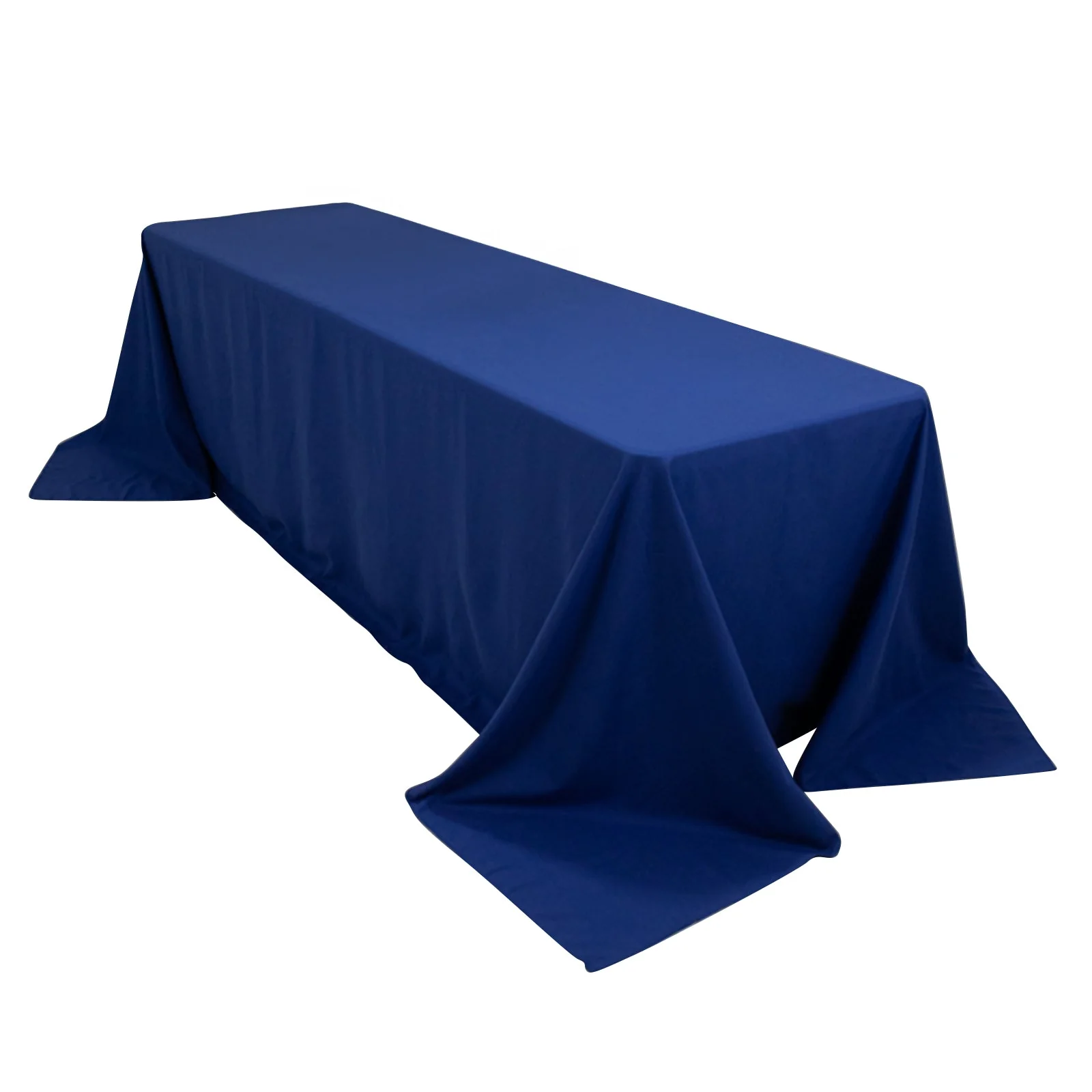 Cotton Blend Rectangle Tablecloth 90"x156" Royal Blue with Seamless Wrinkle-Resistant Finish Table Cover - Image 3