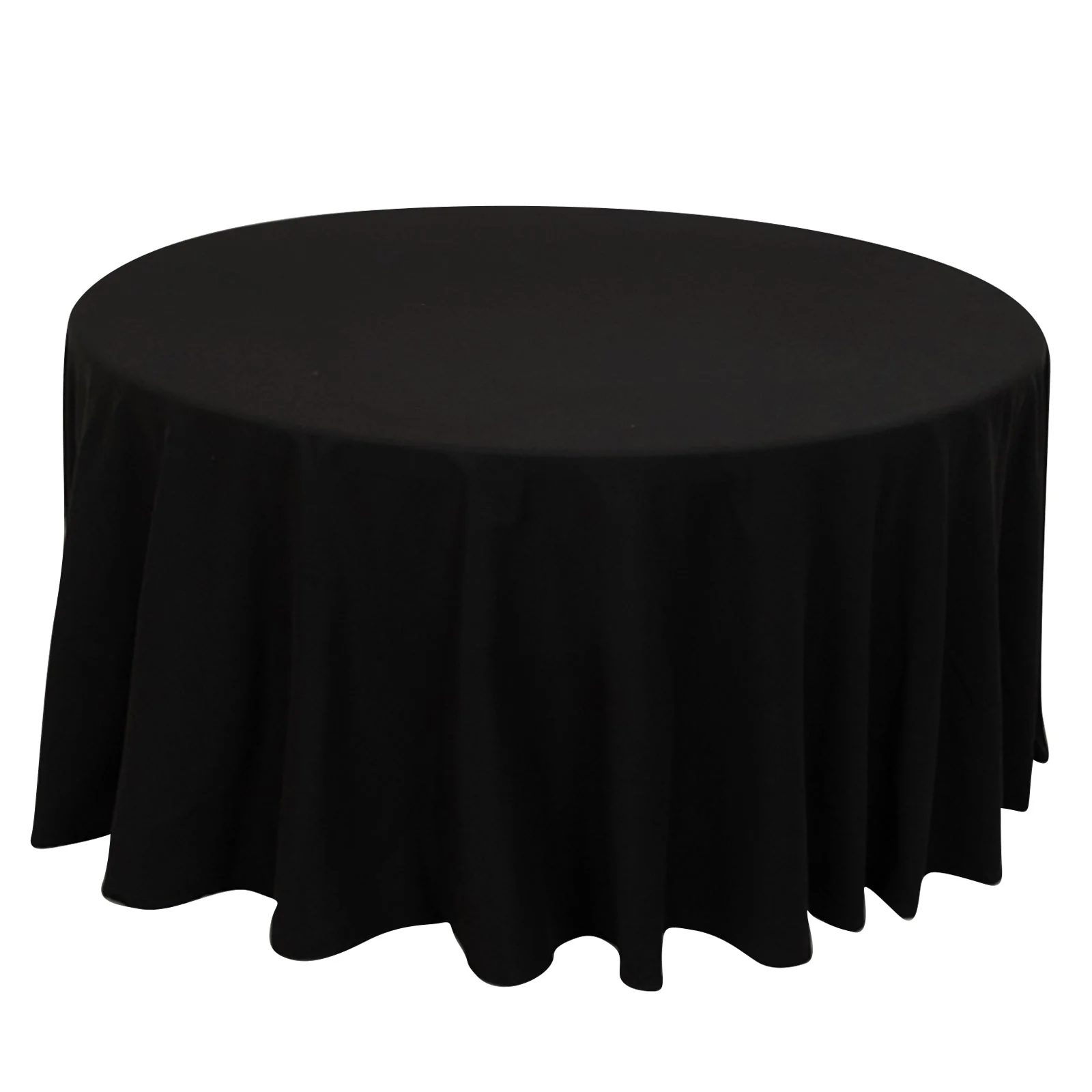 Cotton Blend Round Tablecloth 120" Black - Wrinkle-Resistant Finish Seamless Table Cover - Image 10