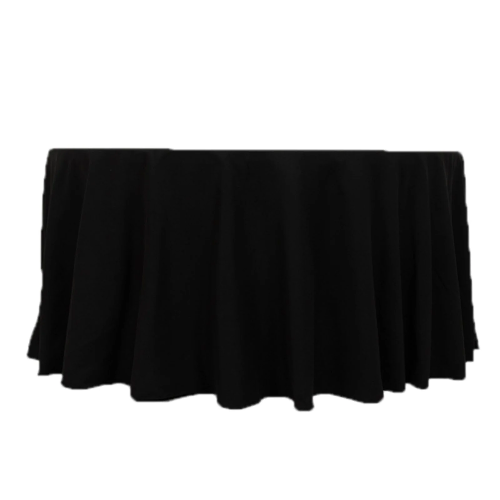 Cotton Blend Round Tablecloth 120" Black - Wrinkle-Resistant Finish Seamless Table Cover - Image 3