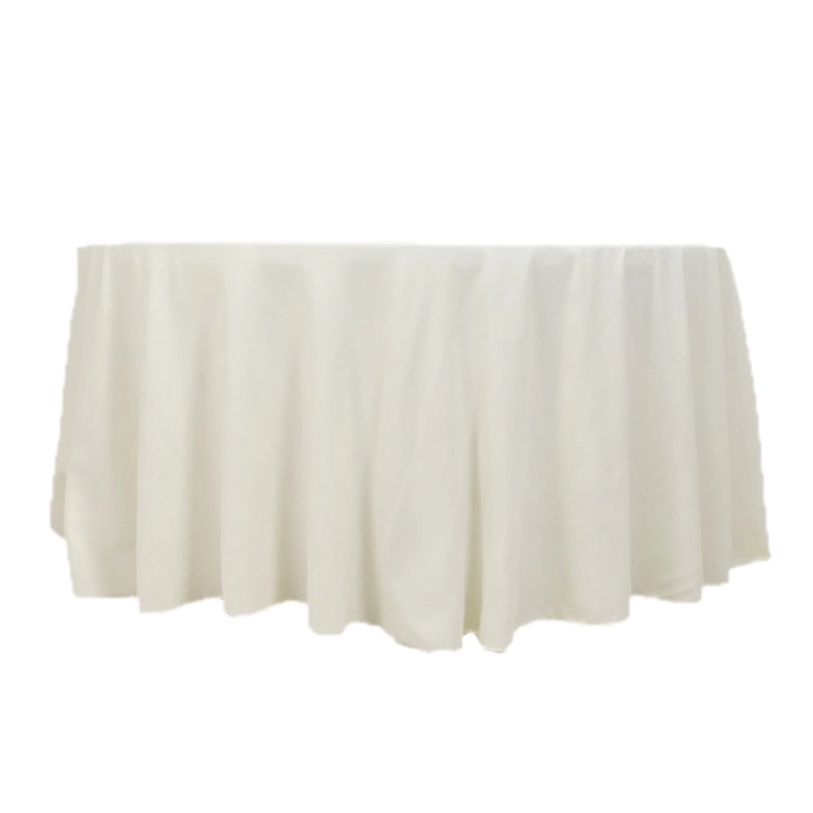 Cotton Blend Round Tablecloth 120" Ivory - Wrinkle-Resistant Finish Seamless Table Cover - Image 3