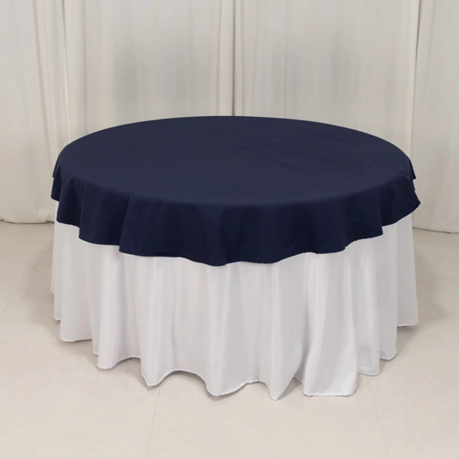 Cotton Blend Round Tablecloth 70" Navy Blue with Wrinkle-Resistant Fabric - Durable and Stylish Table Cover
