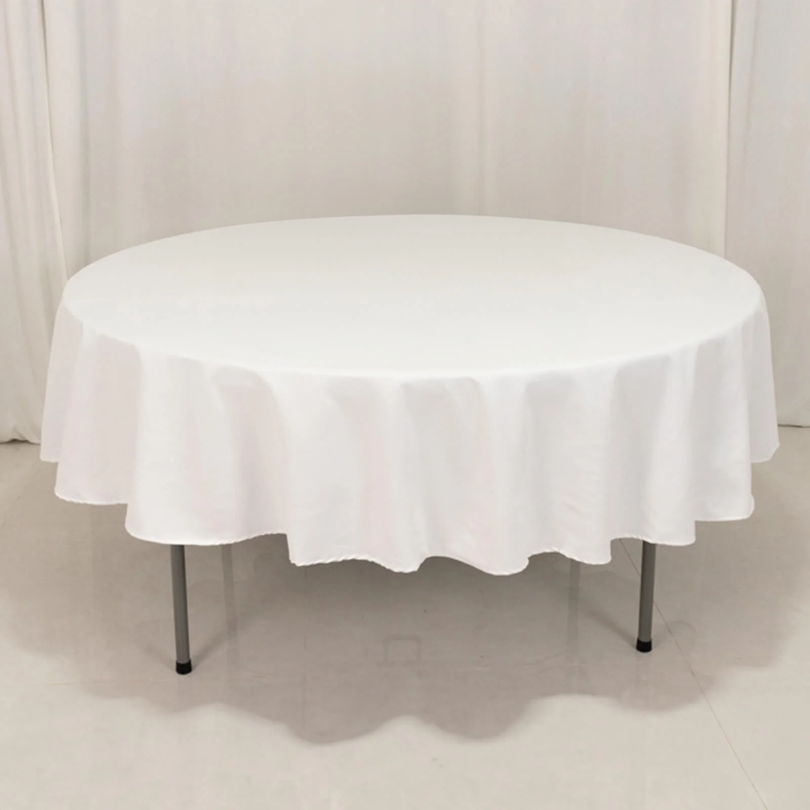 Cotton Blend Round Tablecloth 90" White with Wrinkle-Resistant Fabric - Perfect for Daily and Formal Use