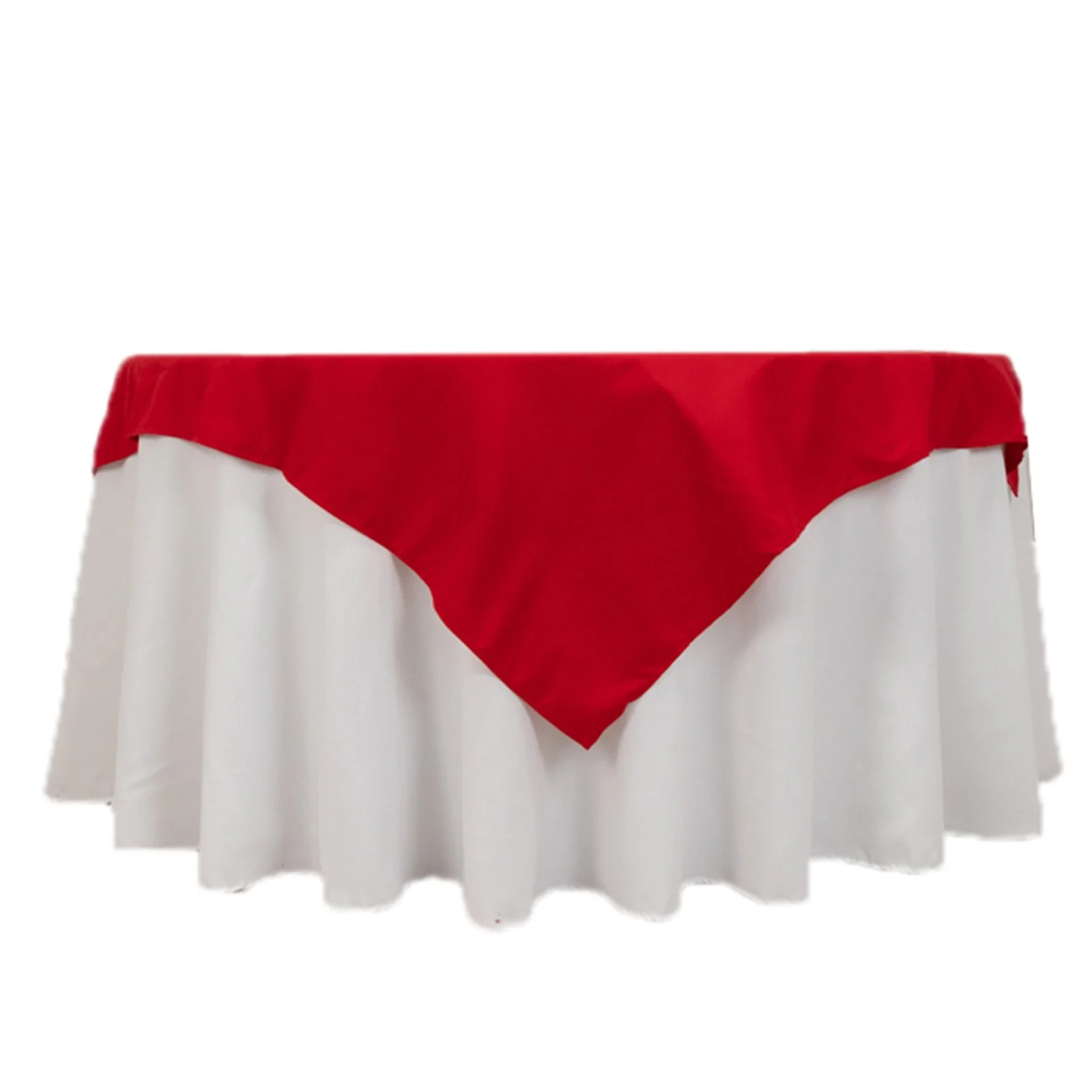Cotton Blend Square Table Overlay 54"x54" Red - Wrinkle-Resistant and Durable Table Topper - Image 3