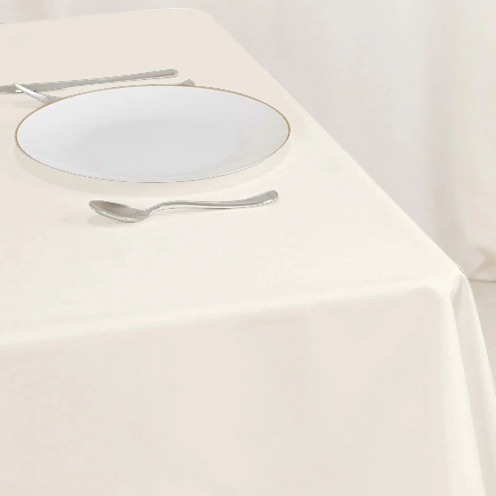 Cotton Blend Square Tablecloth 54"x54" Ivory - Wrinkle-Resistant and Durable Table Cover - Image 2