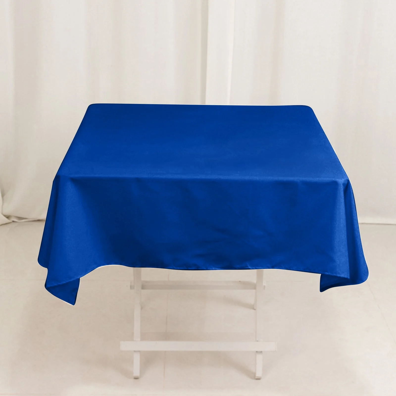 Cotton Blend Square Tablecloth 54"x54" Royal Blue - Wrinkle-Resistant and Durable Table Cover