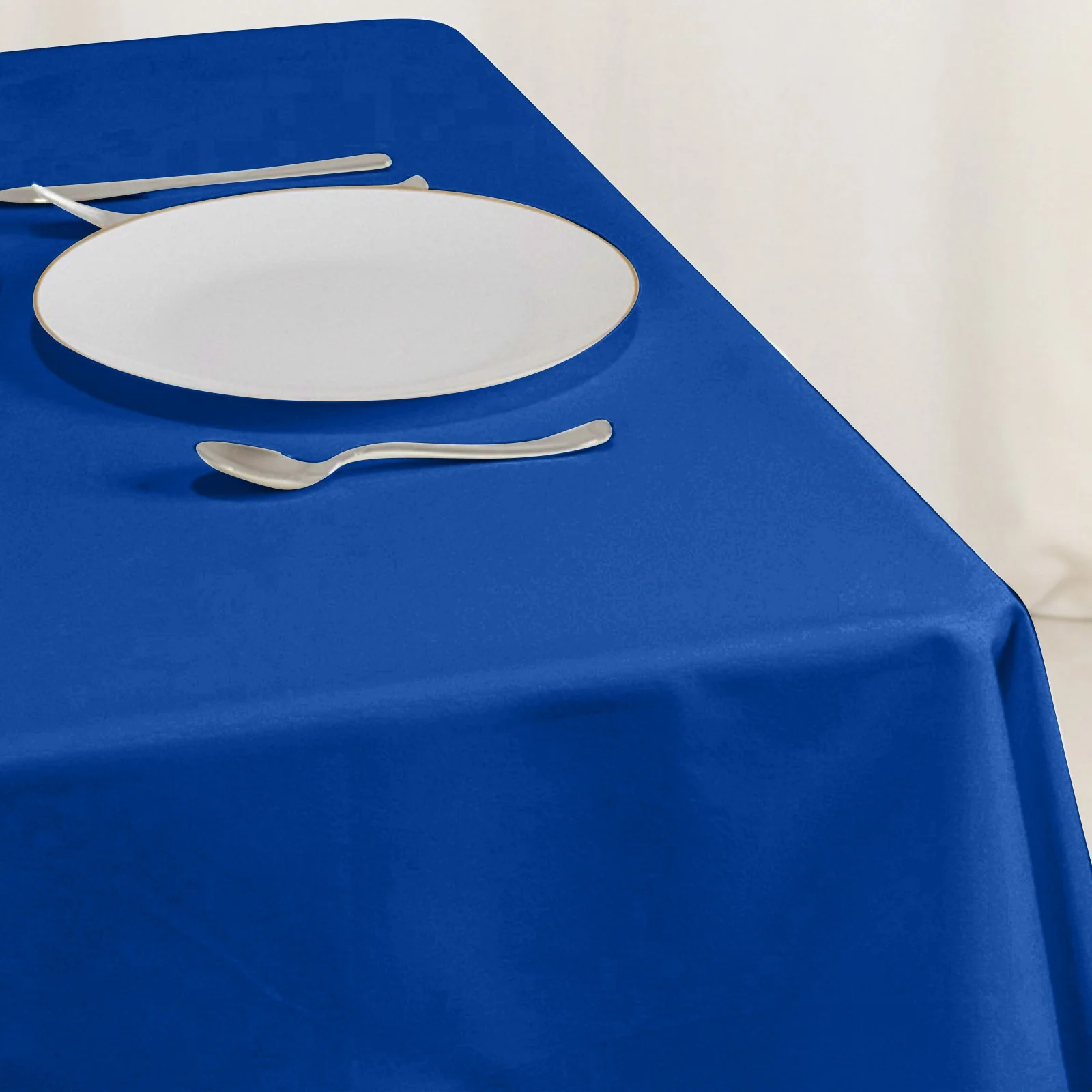 Cotton Blend Square Tablecloth 54"x54" Royal Blue - Wrinkle-Resistant and Durable Table Cover - Image 2