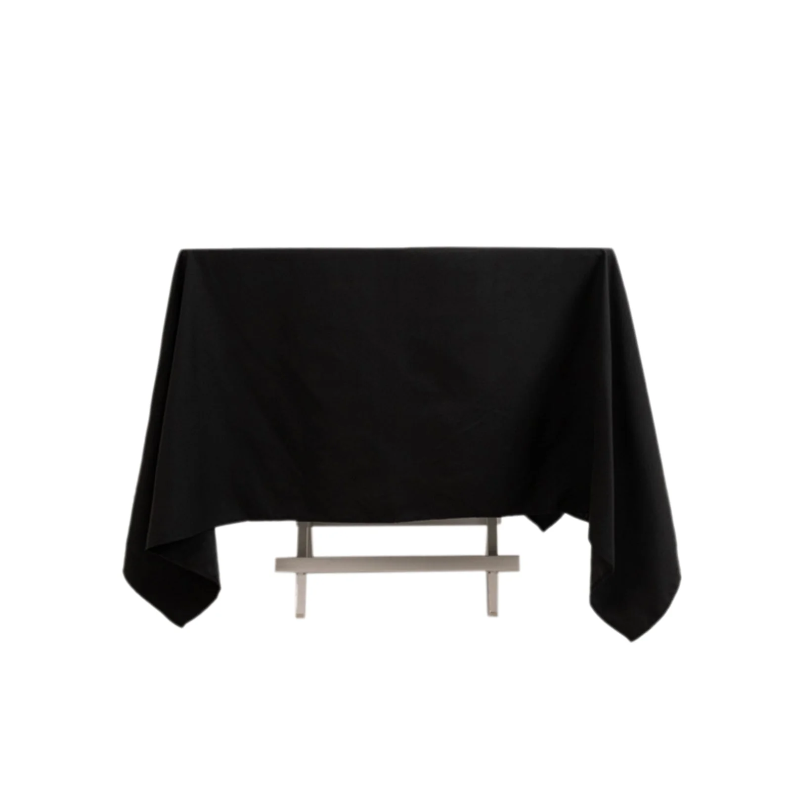 Cotton Blend Square Tablecloth 70"x70" Black with Wrinkle-Resistant Table Cover - Image 6