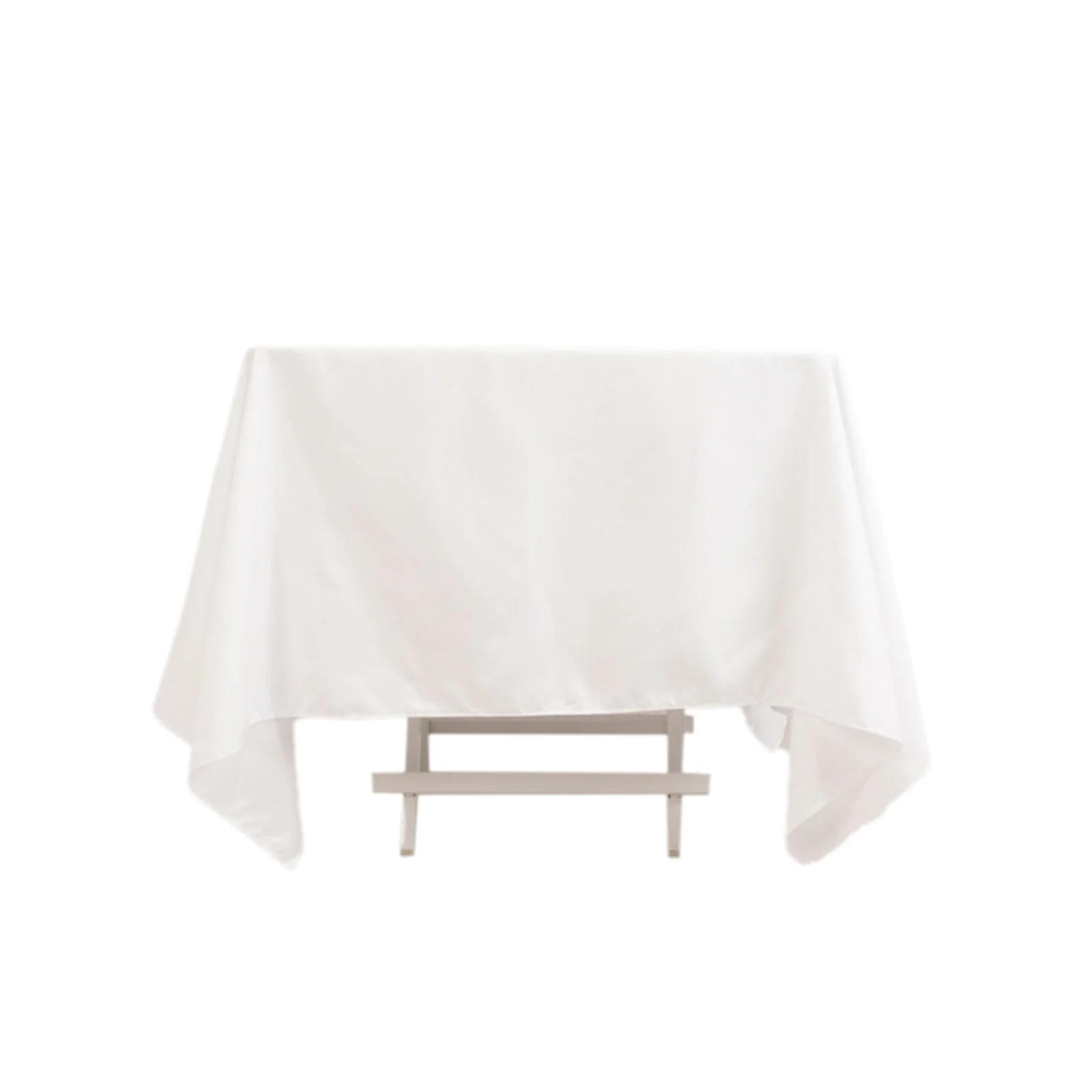 Cotton Blend Square Tablecloth 70"x70" White with Wrinkle-Resistant Finish - Practical and Stylish for Dining Tables - Image 8