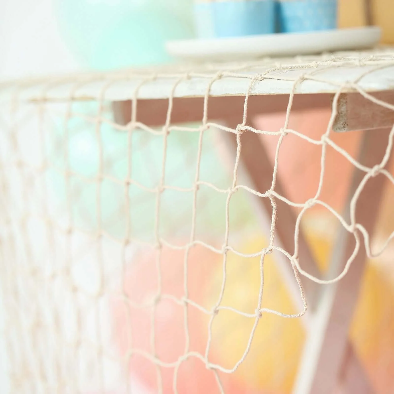 Cotton Fish Net 5ftx5ft Natural - Decorative Mesh With Ties for Coastal Themes & Crafts - Image 8
