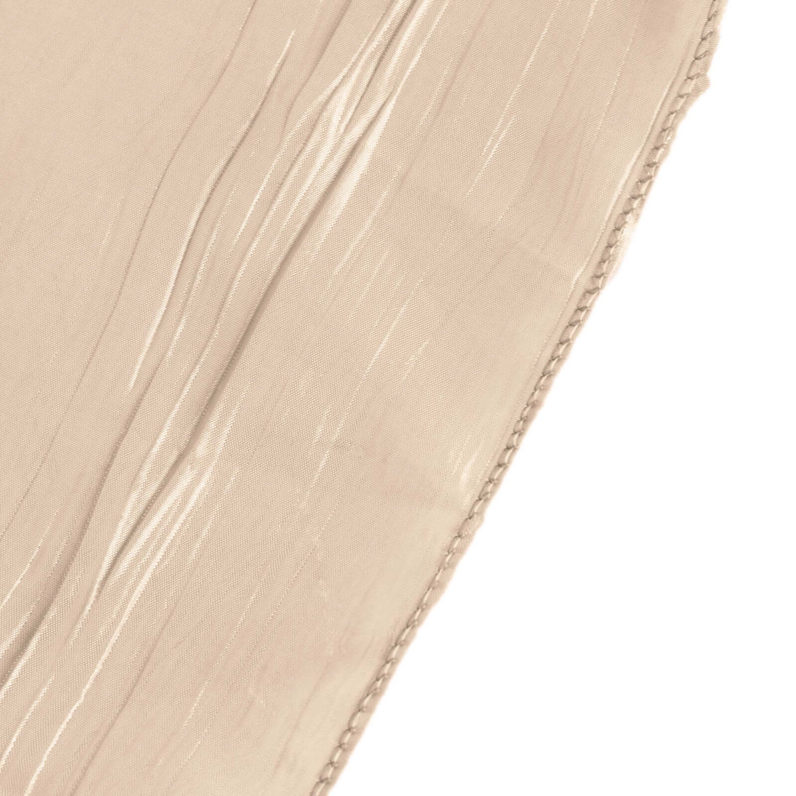 Crinkle Crushed Taffeta Banquet Chair Cover Beige - Reusable Slipcover - Image 12
