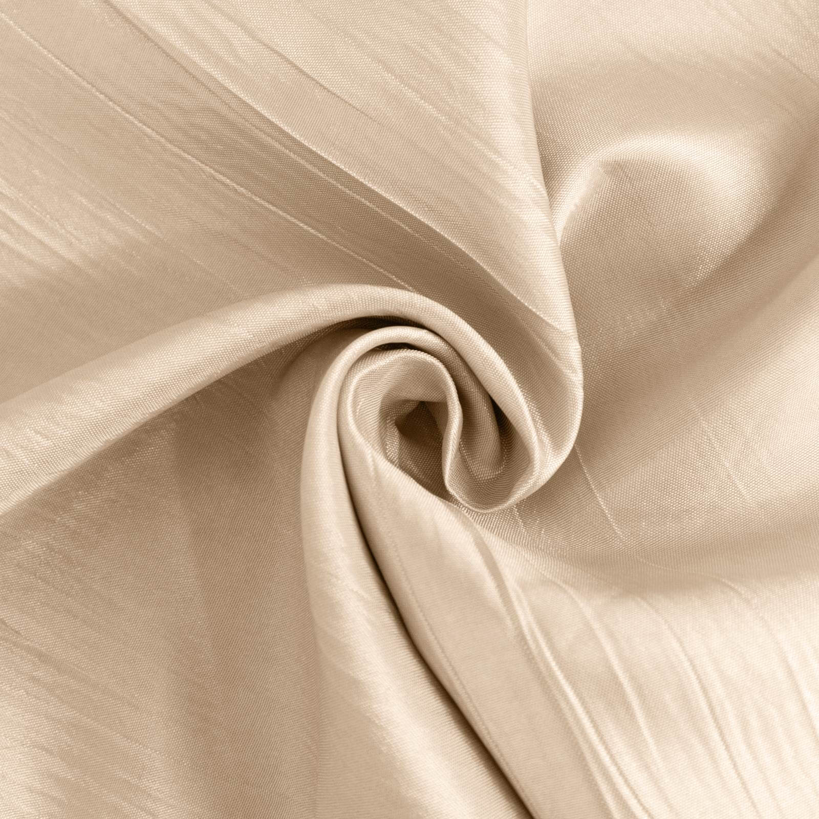Crinkle Crushed Taffeta Banquet Chair Cover Beige - Reusable Slipcover - Image 3