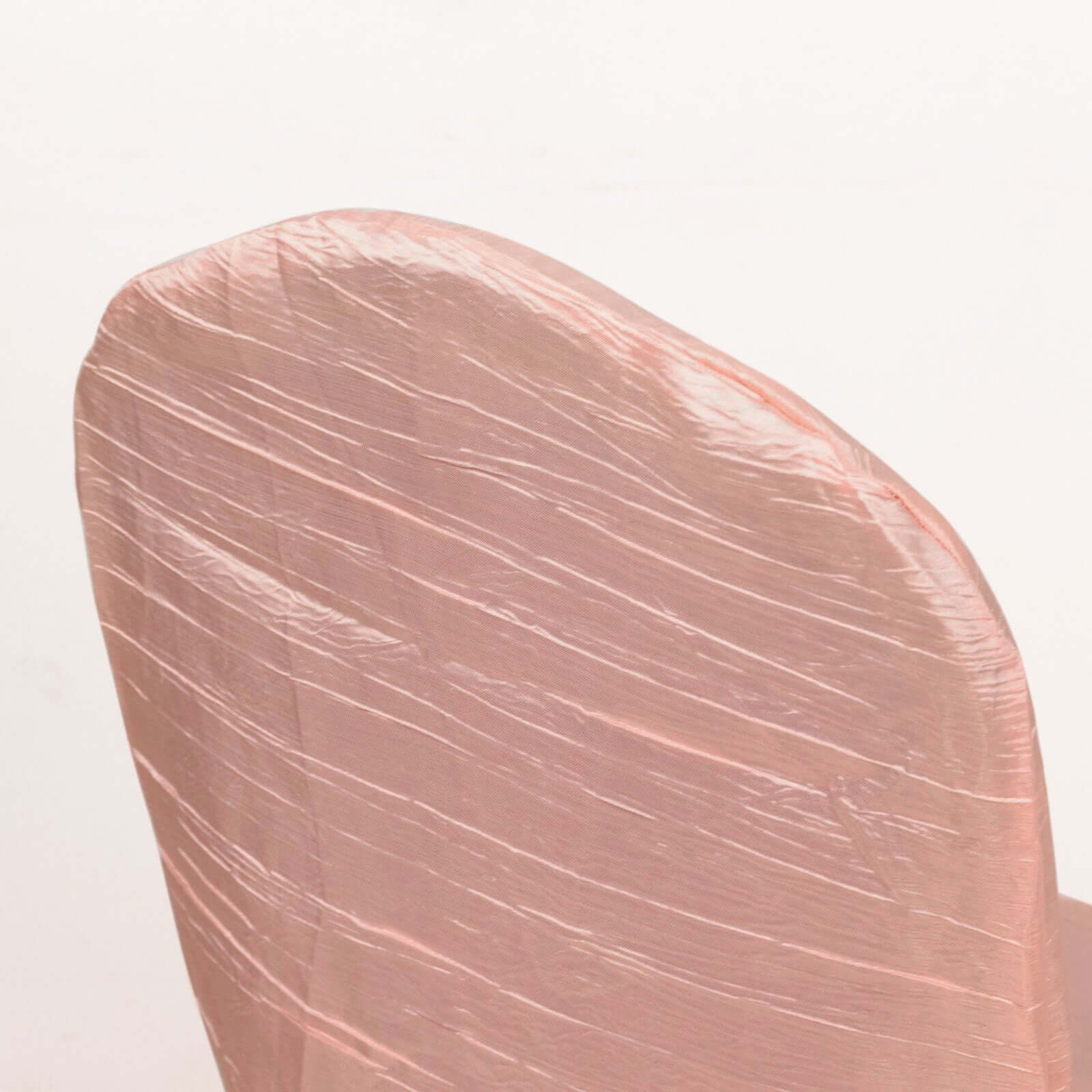 Crinkle Crushed Taffeta Banquet Chair Cover Dusty Rose - Reusable Slipcover - Image 8