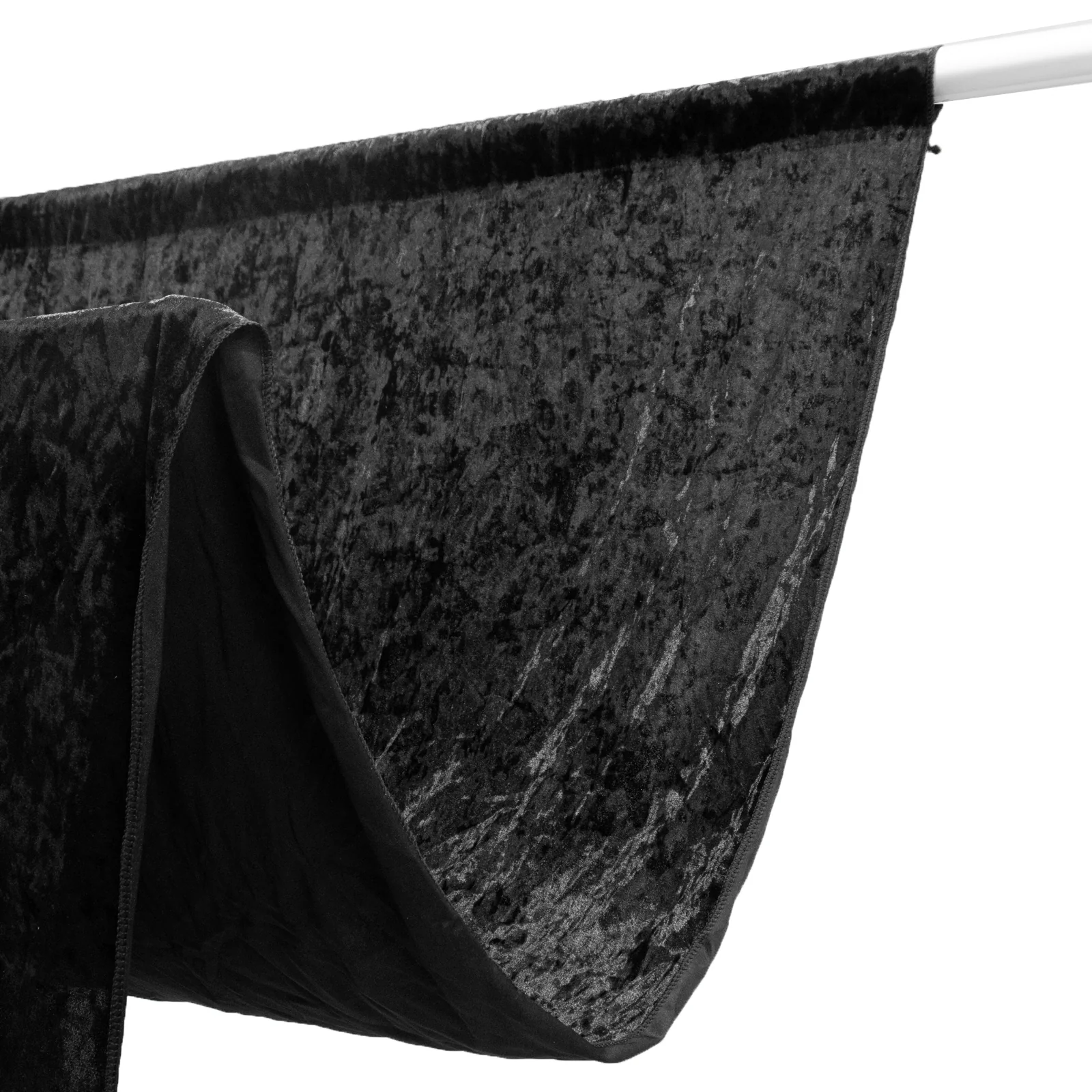 Crushed Velvet Backdrop Curtain – Black 5ft x 10ft Event Drape with Rod Pocket, Privacy Panel for Photo Booths & Events - Image 2