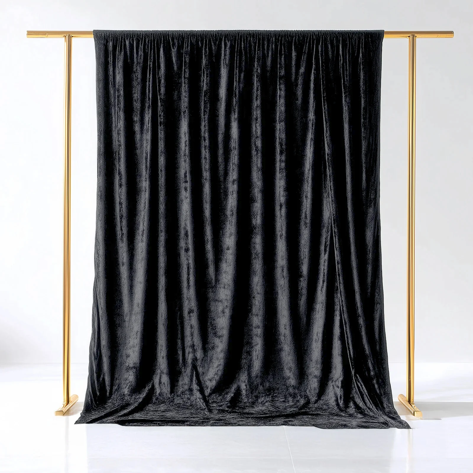 Crushed Velvet Backdrop Curtain – Black 5ft x 10ft Event Drape with Rod Pocket, Privacy Panel for Photo Booths & Events - Image 6
