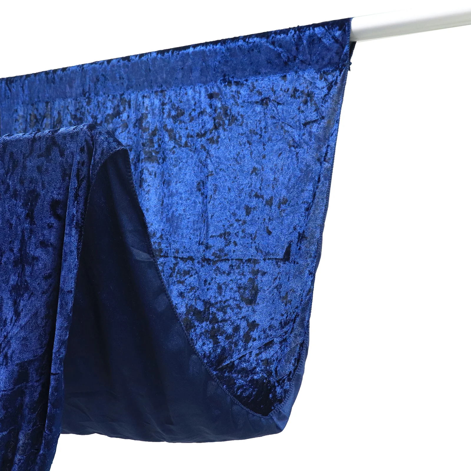 Crushed Velvet Backdrop Curtain – Navy Blue 5ft x 12ft Event Drape with Rod Pocket, Privacy Panel for Photo Booths & Events - Image 8