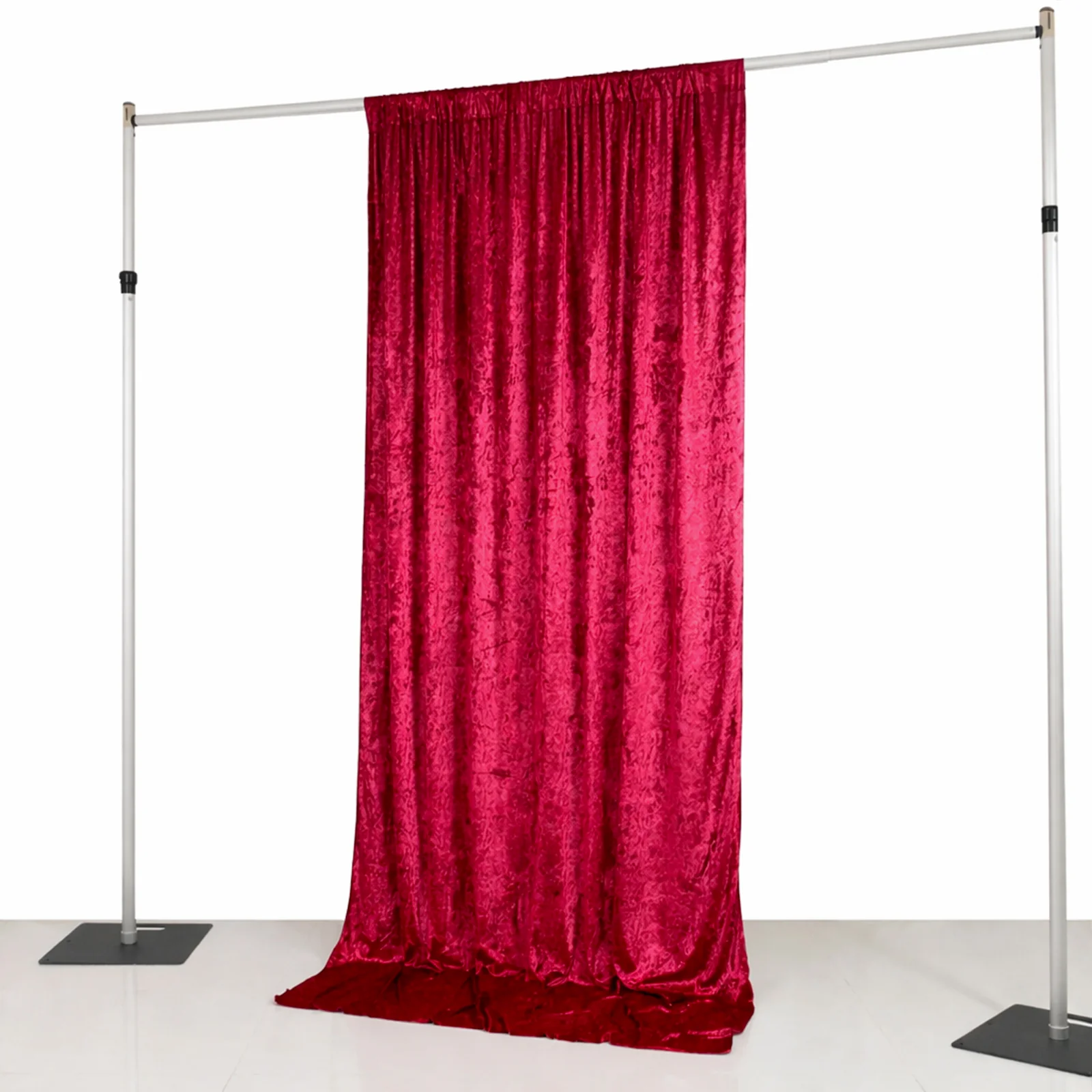 Crushed Velvet Backdrop Curtain – Red 5ft x 10ft Event Drape with Rod Pocket, Privacy Panel for Photo Booths & Events - Image 5