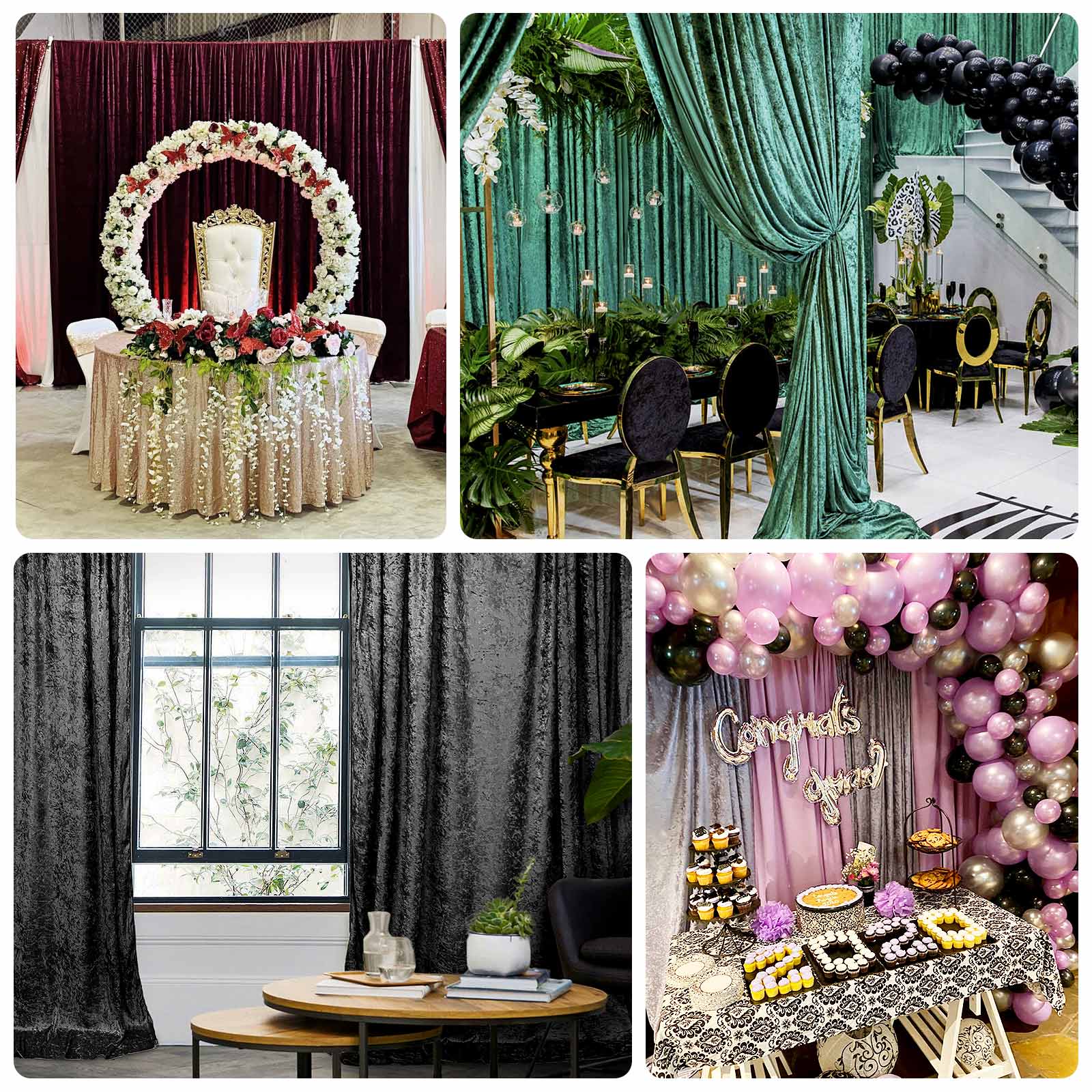 Crushed Velvet Backdrop Curtain – Red 5ft x 14ft Event Drape with Rod Pocket, Privacy Panel for Photo Booths & Events - Image 5
