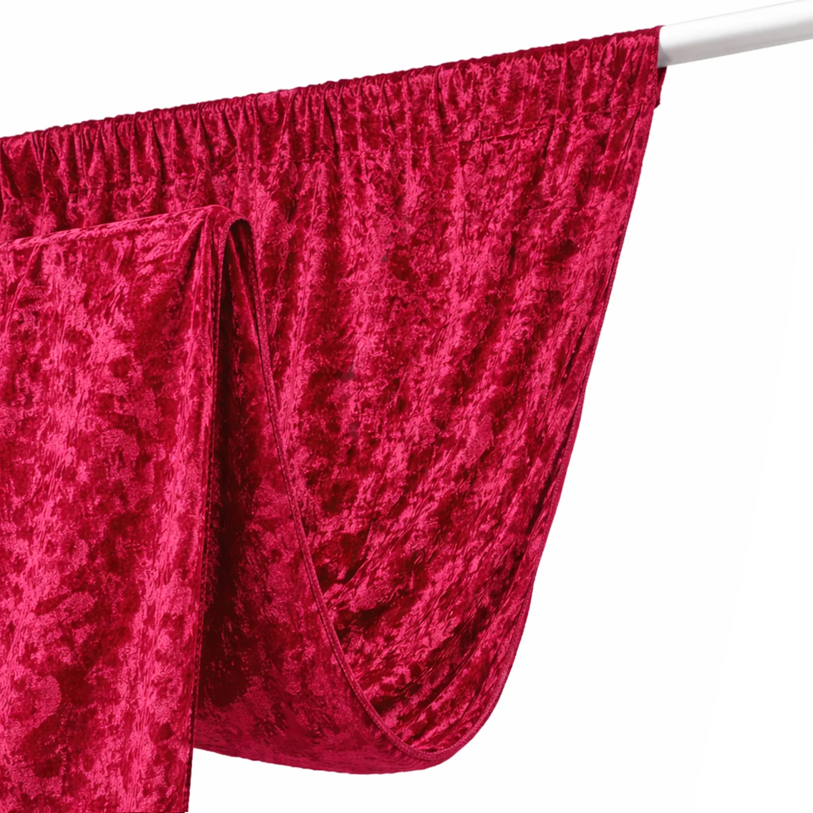 Crushed Velvet Backdrop Curtain – Red 5ft x 14ft Event Drape with Rod Pocket, Privacy Panel for Photo Booths & Events - Image 7