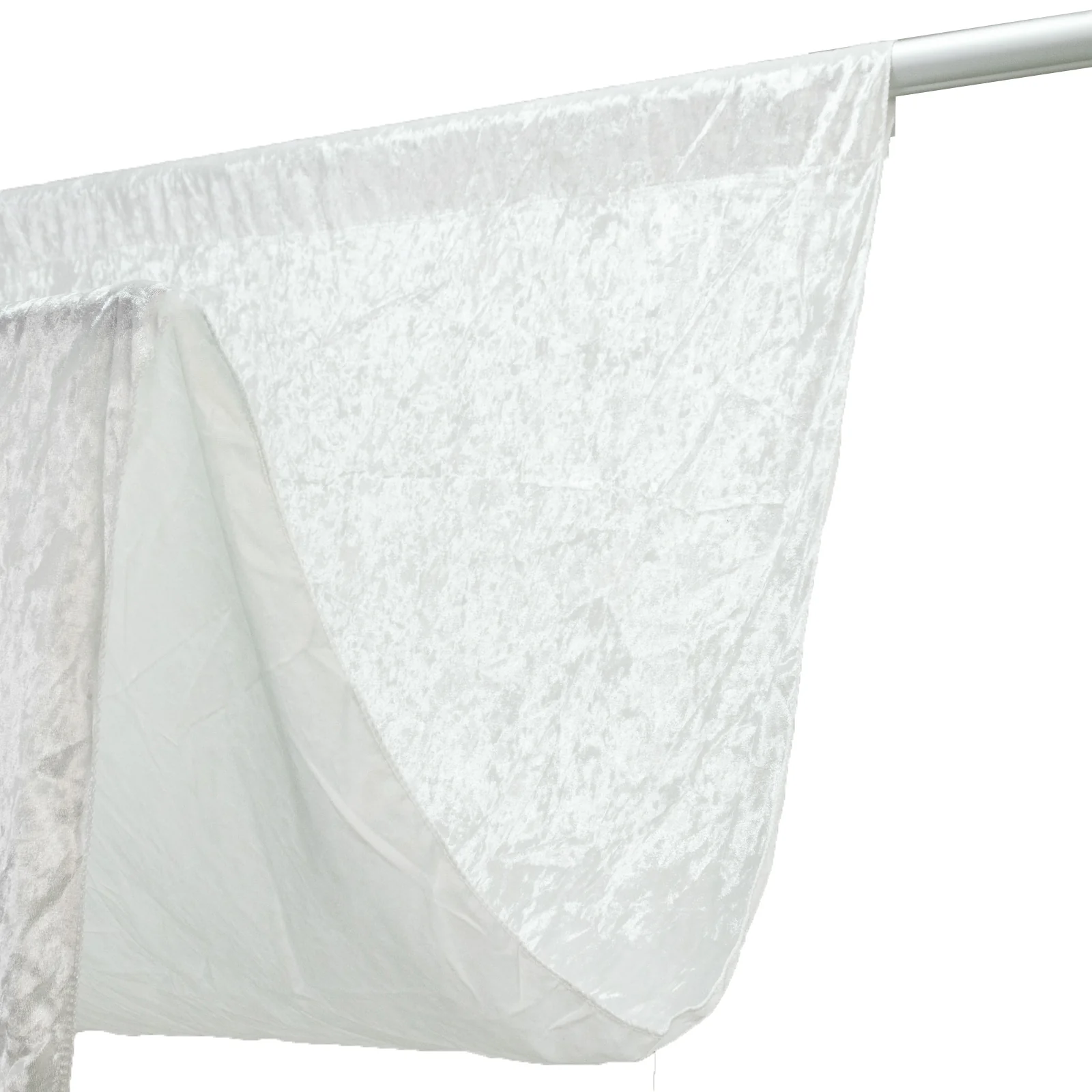 Crushed Velvet Backdrop Curtain – White 5ft x 10ft Event Drape with Rod Pocket, Privacy Panel for Photo Booths & Events - Image 2