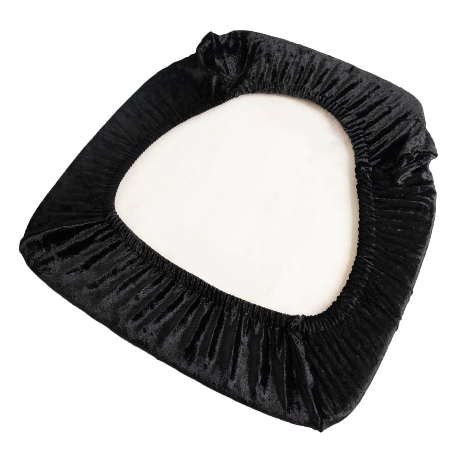 5 Pack Crushed Velvet Chiavari Chair Seat Pad Covers – Black Stretch Cushion Slipcovers for Dining Chairs, Washable & Reusable - Image 6