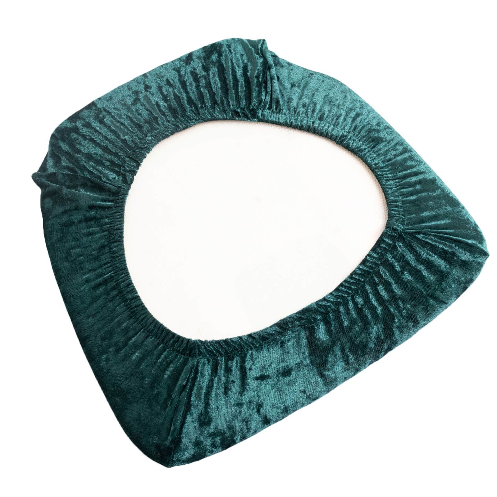 5 Pack Crushed Velvet Chiavari Chair Seat Pad Covers – Hunter Emerald Green Stretch Cushion Slipcovers for Dining Chairs, Washable & Reusable - Image 6