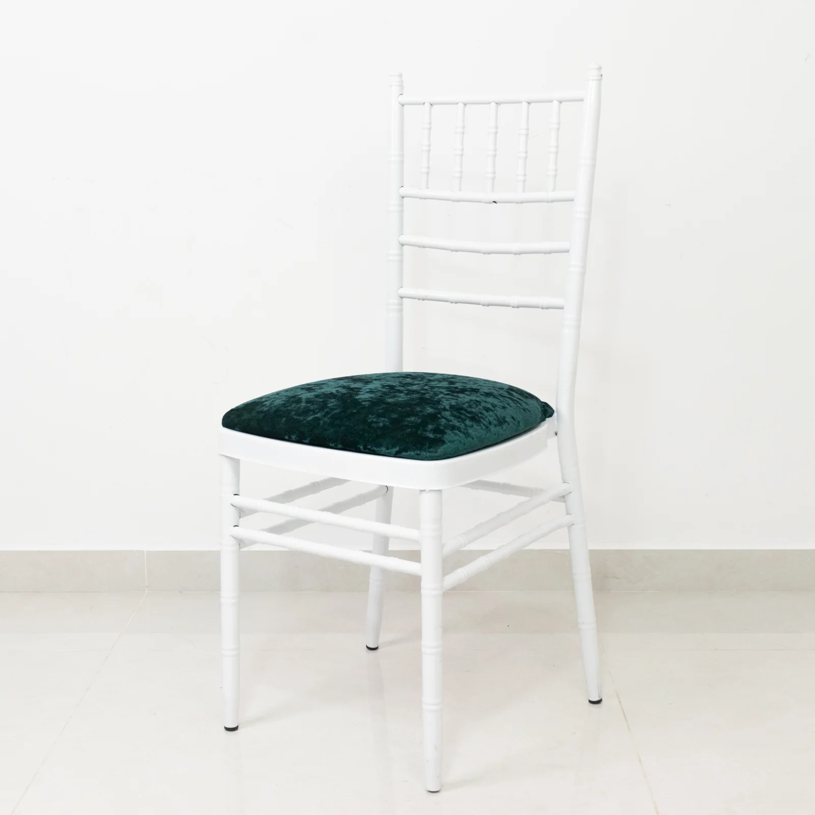 5 Pack Crushed Velvet Chiavari Chair Seat Pad Covers – Hunter Emerald Green Stretch Cushion Slipcovers for Dining Chairs, Washable & Reusable - Image 8