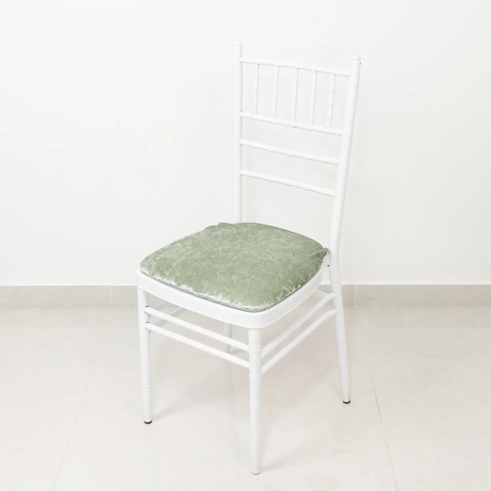 5 Pack Crushed Velvet Chiavari Chair Seat Pad Covers – Sage Green Stretch Cushion Slipcovers for Dining Chairs, Washable & Reusable - Image 8