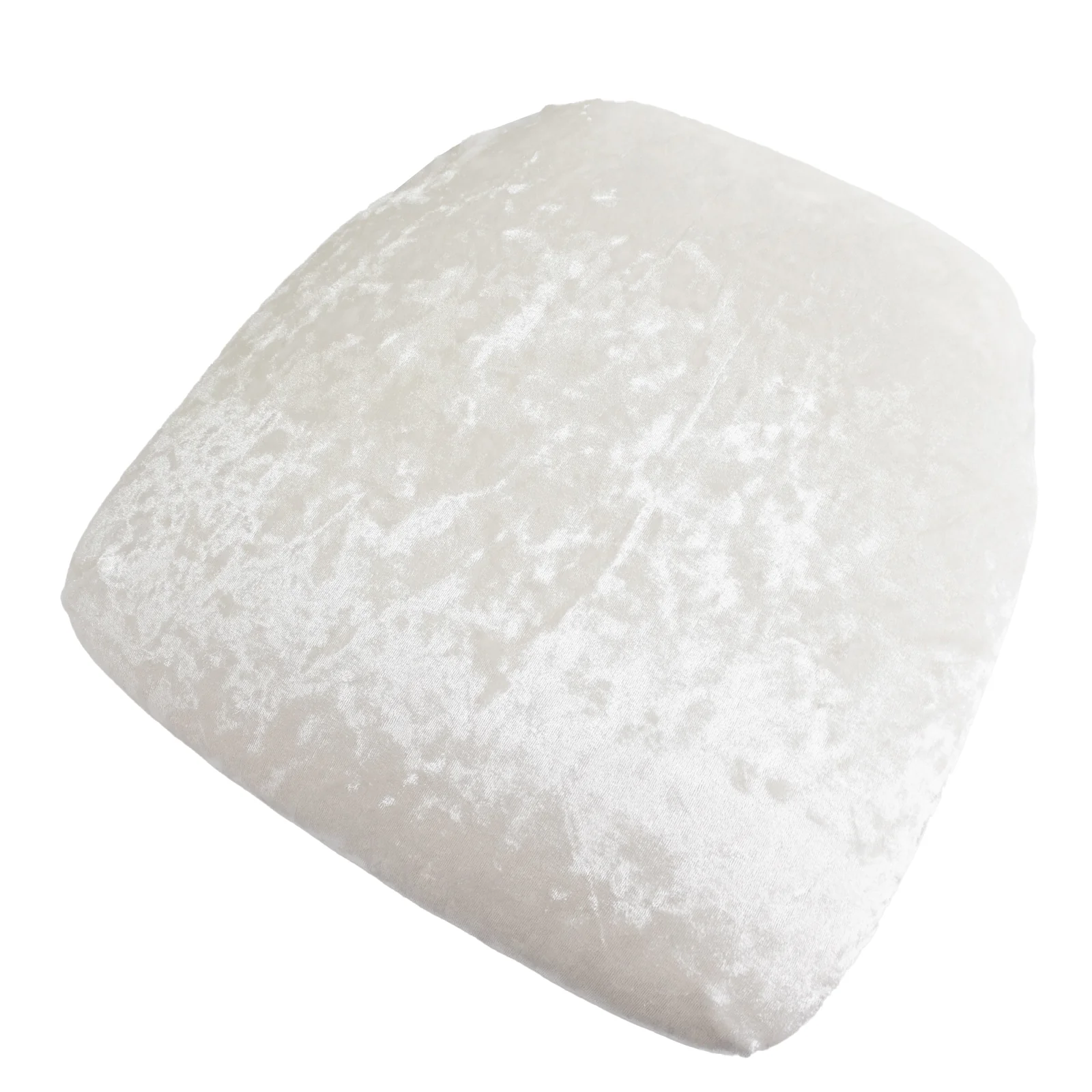 5 Pack Crushed Velvet Chiavari Chair Seat Pad Covers – White Stretch Cushion Slipcovers for Dining Chairs, Washable & Reusable - Image 3