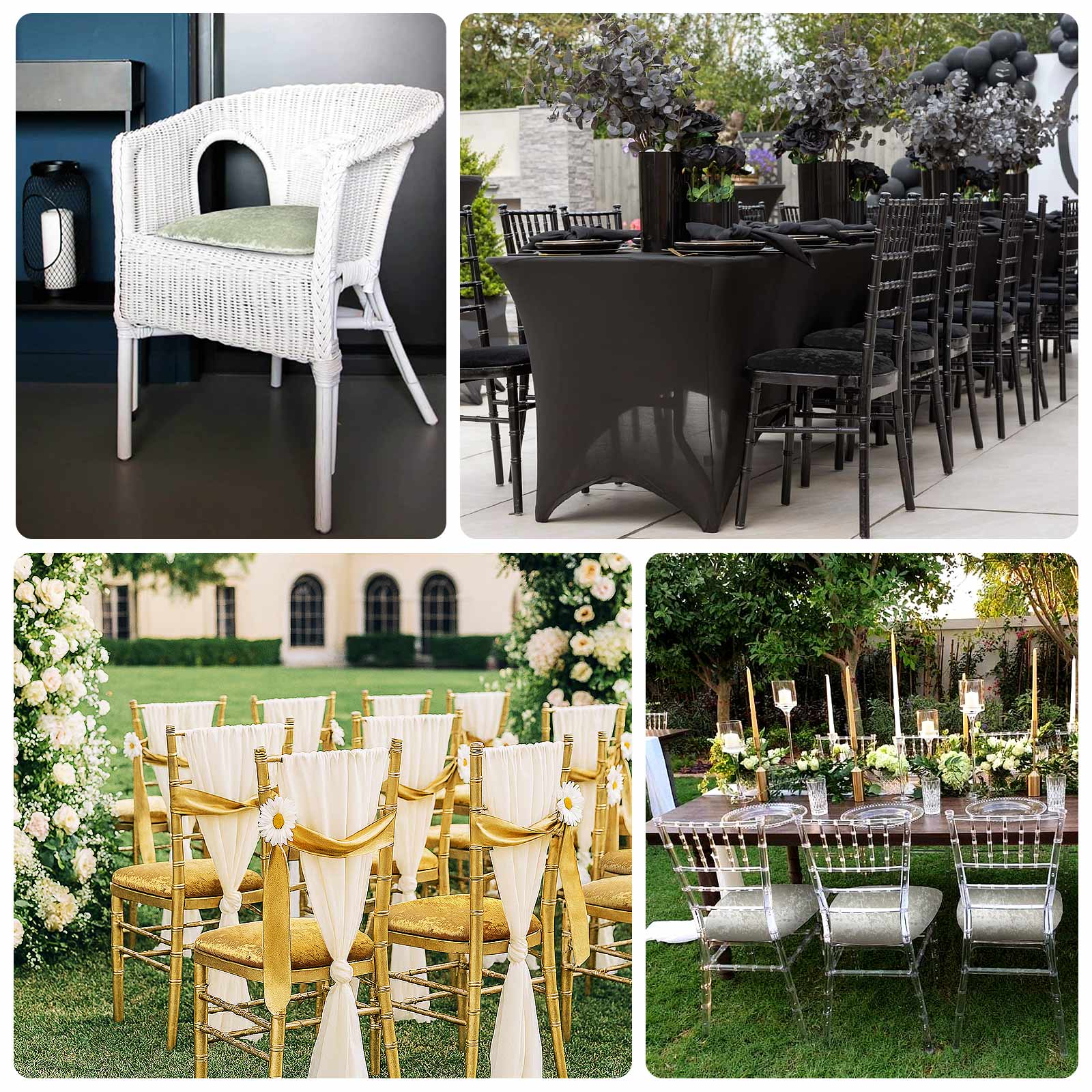 5 Pack Crushed Velvet Chiavari Chair Seat Pad Covers – White Stretch Cushion Slipcovers for Dining Chairs, Washable & Reusable - Image 5