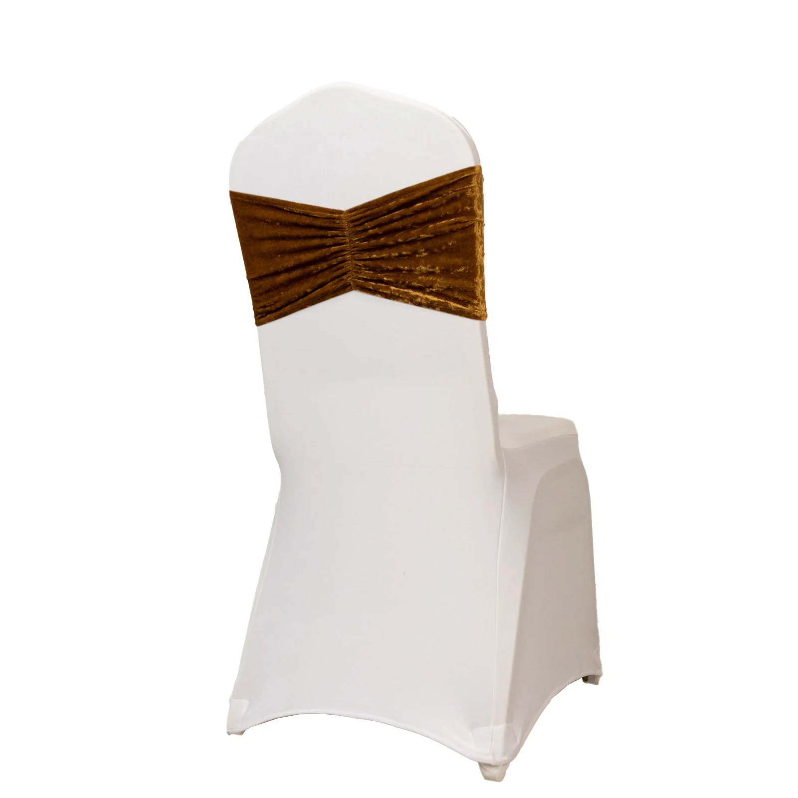 5 Pack Crushed Velvet Chair Sashes Gold, Wide Ruffle Style Textured Decorative Chair Bands - 8"x15" - Image 8