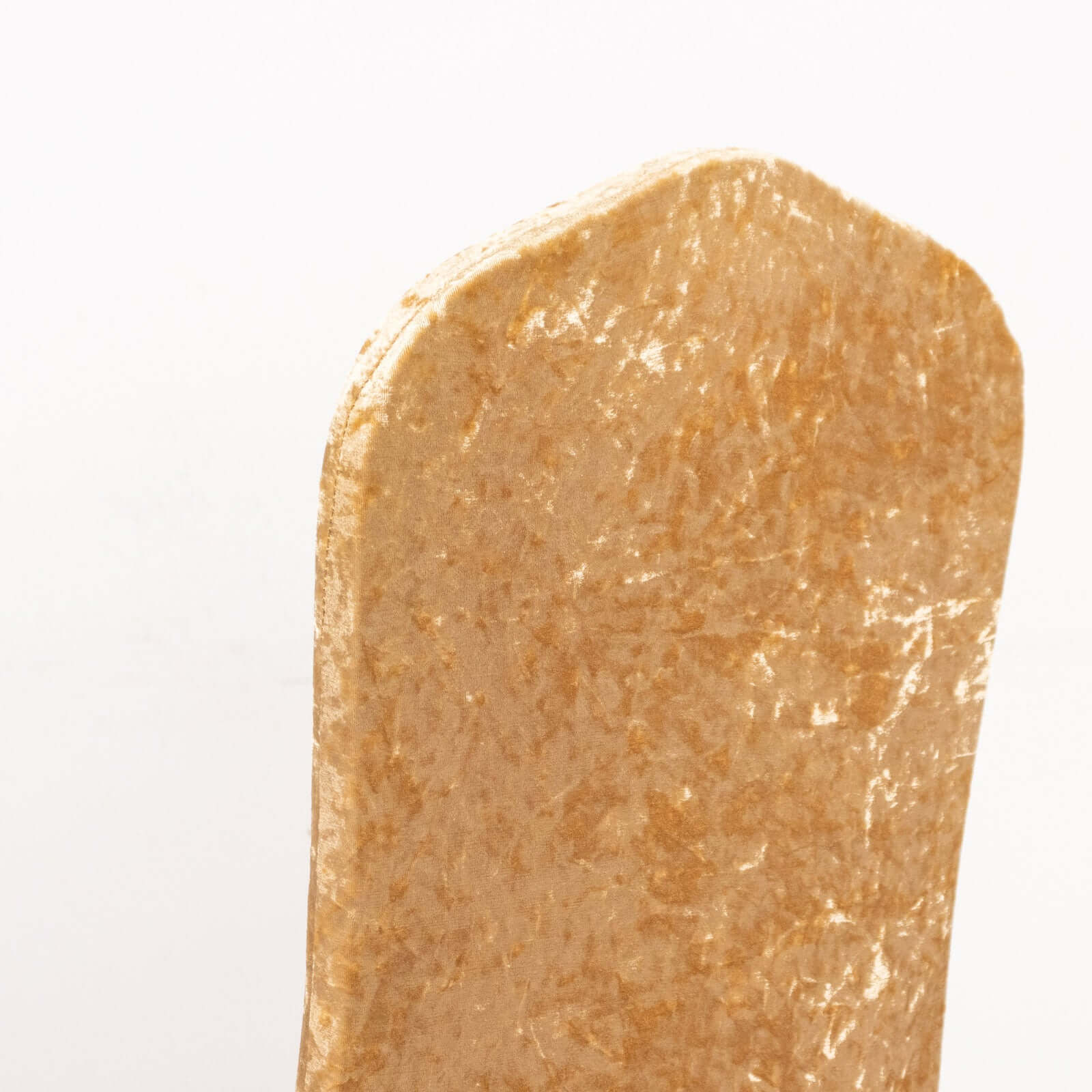 Crushed Velvet Spandex Stretch Banquet Chair Cover 190GSM Champagne - Fitted with Foot Pockets - Image 9