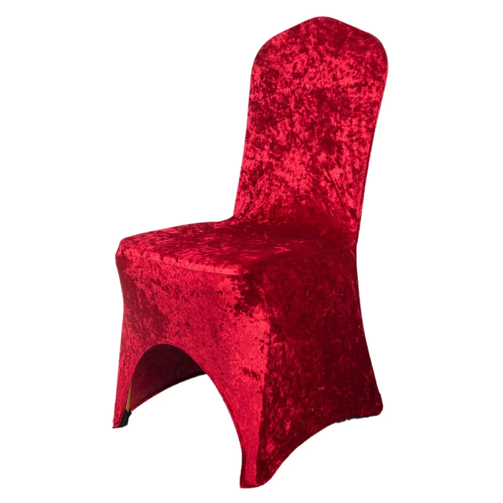 Crushed Velvet Spandex Stretch Banquet Chair Cover 190GSM Red - Fitted with Foot Pockets - Image 7
