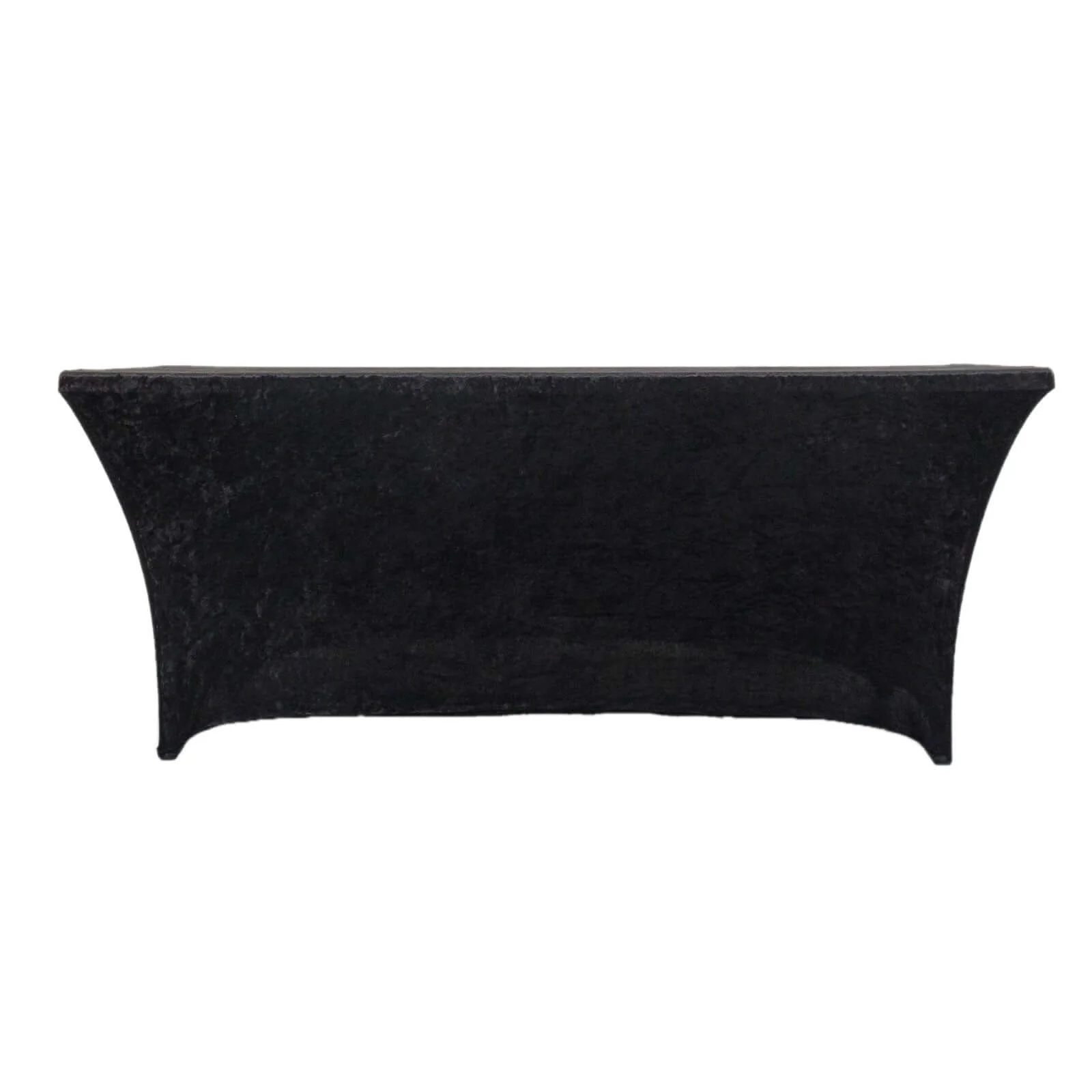 Crushed Velvet Stretch Rectangular Table Cover 6ft Black - Wrinkle-Free Tablecloth - Image 7