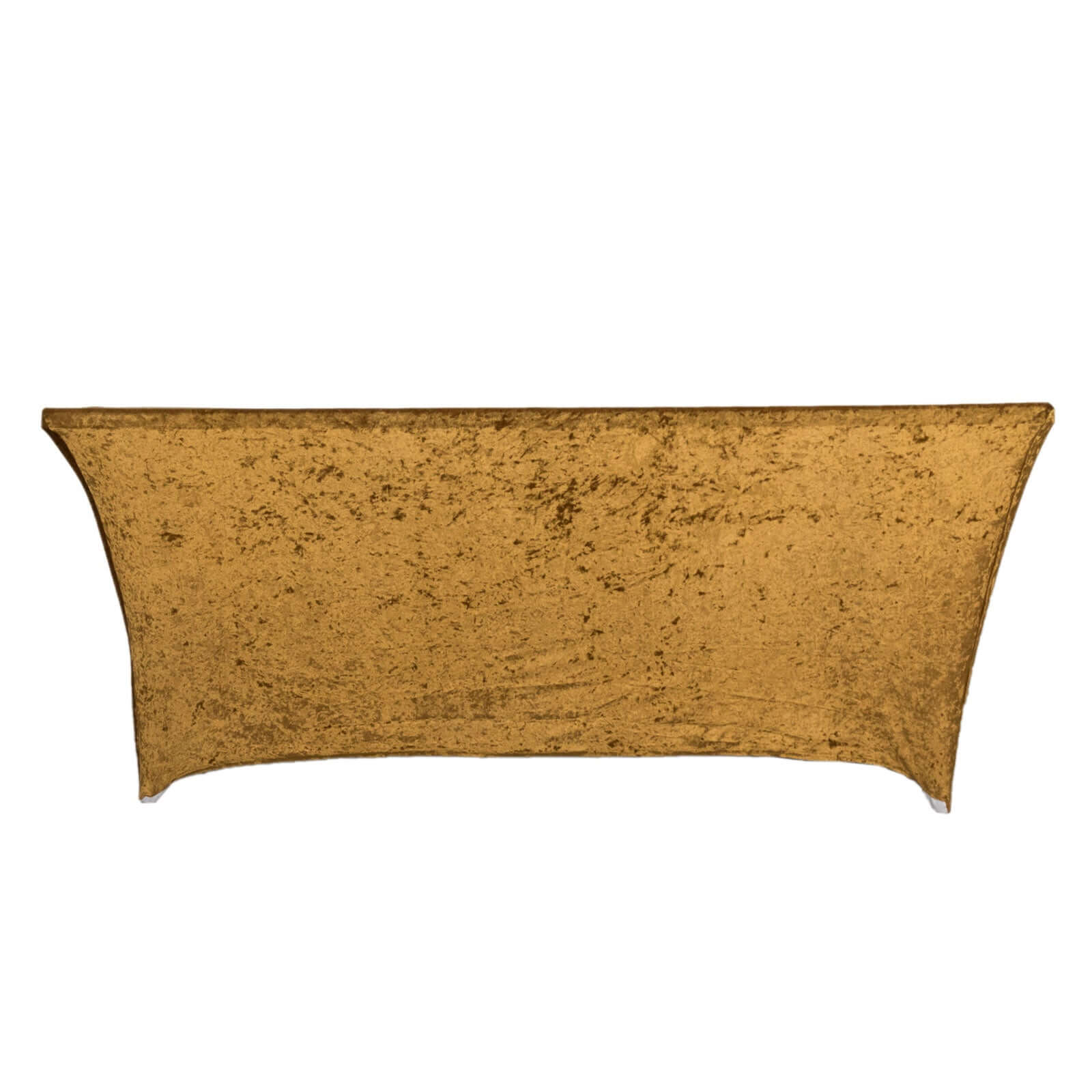 Crushed Velvet Stretch Rectangular Table Cover 6ft Gold - Wrinkle-Free Tablecloth - Image 7