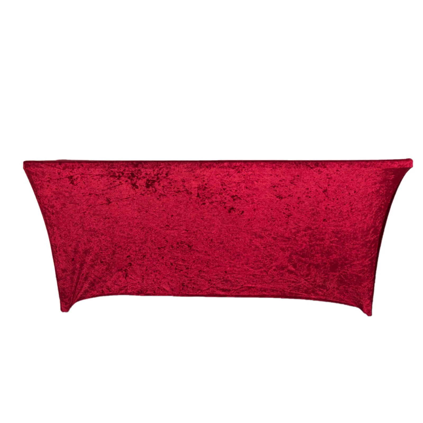 Crushed Velvet Stretch Rectangular Table Cover 6ft Red - Wrinkle-Free Tablecloth - Image 7